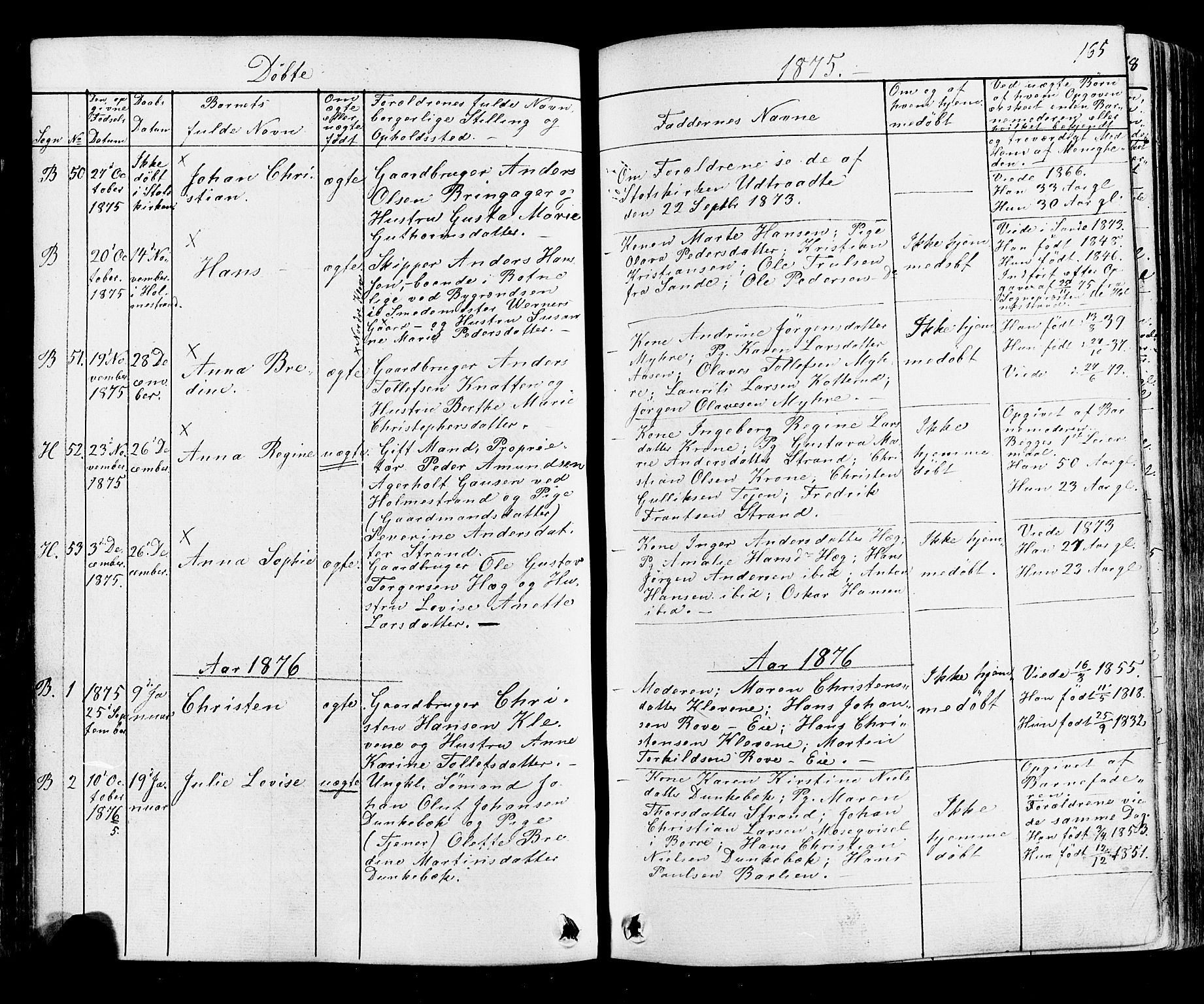 Botne kirkebøker, AV/SAKO-A-340/F/Fa/L0006: Parish register (official) no. I 6, 1836-1877, p. 165