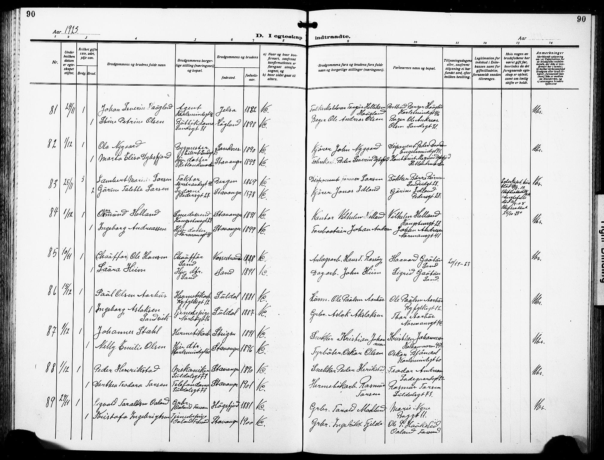 St. Johannes sokneprestkontor, AV/SAST-A-101814/001/30/30BB/L0007: Parish register (copy) no. B 7, 1917-1932, p. 90