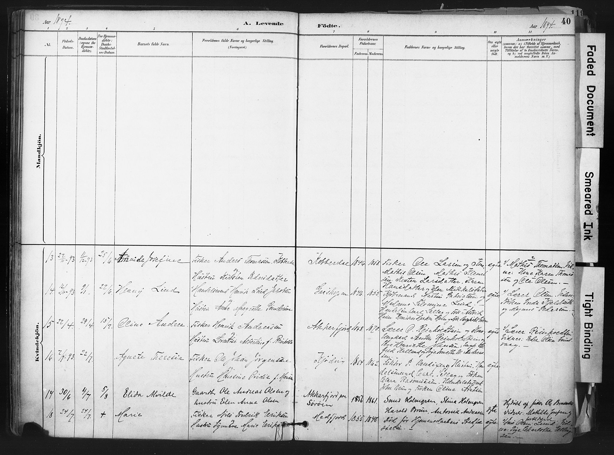 Hammerfest sokneprestkontor, AV/SATØ-S-1347/H/Ha/L0011.kirke: Parish register (official) no. 11 /1, 1885-1897, p. 40