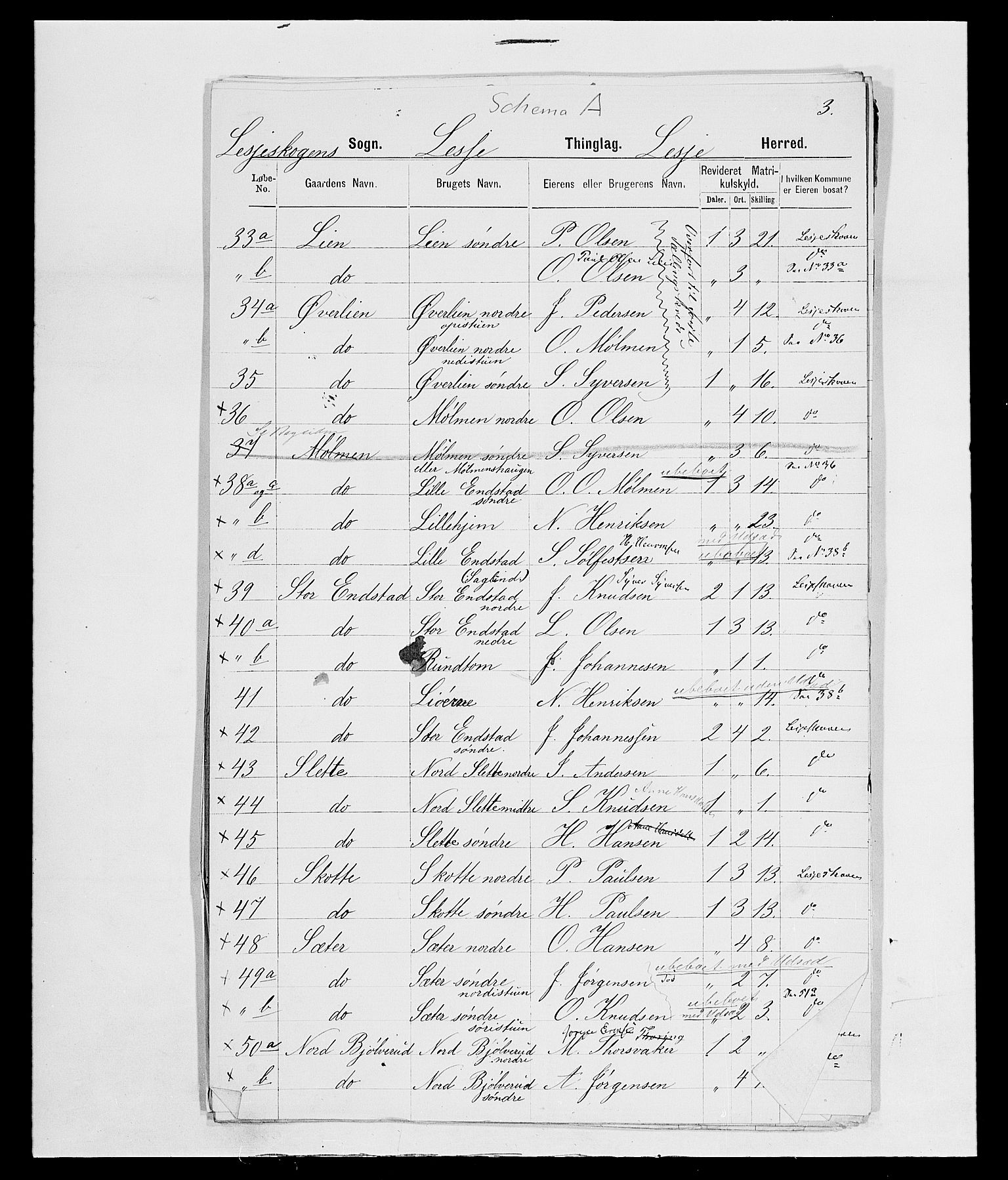 SAH, 1875 census for 0512P Lesja, 1875, p. 51