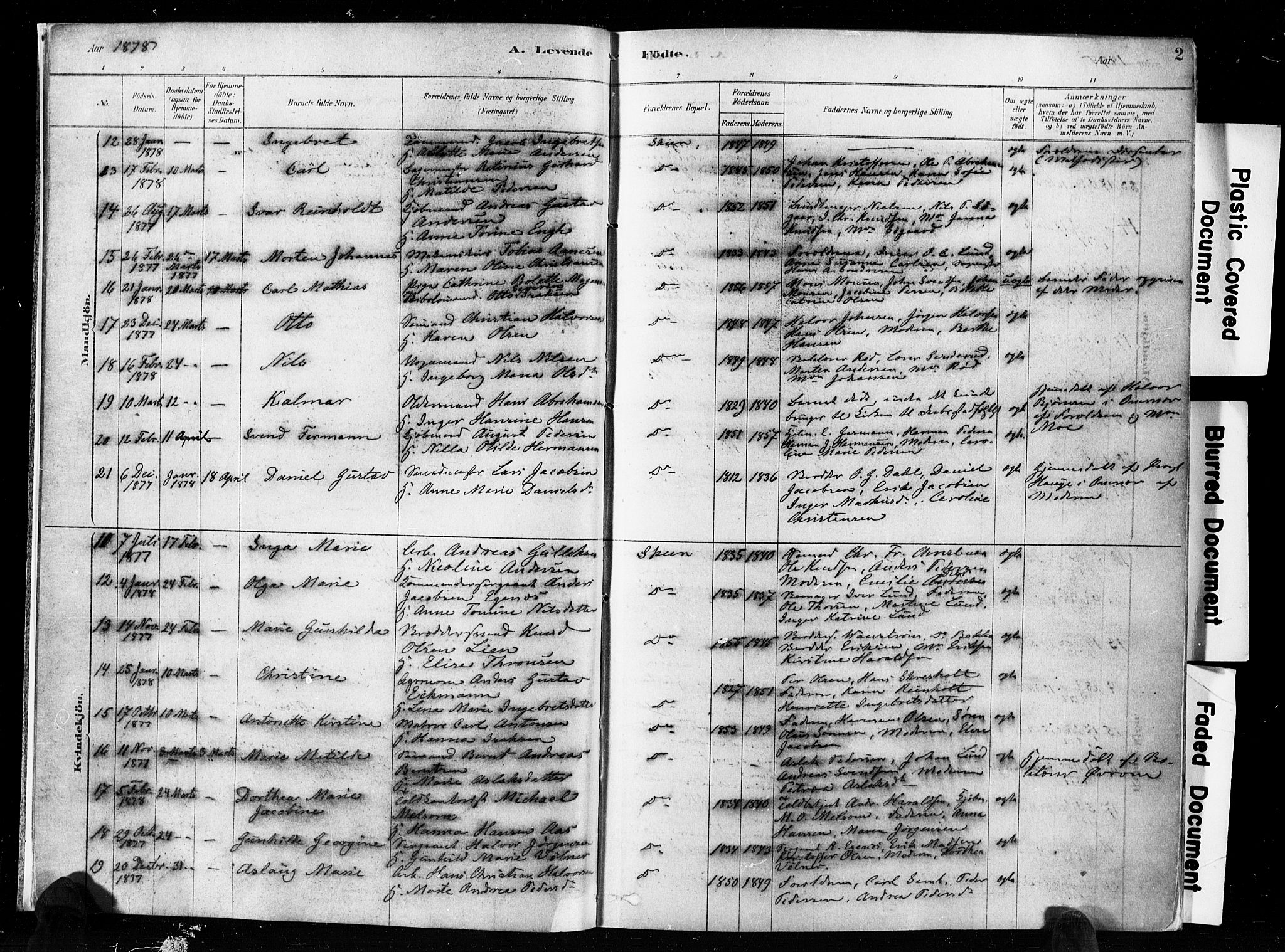 Skien kirkebøker, AV/SAKO-A-302/F/Fa/L0009: Parish register (official) no. 9, 1878-1890, p. 2