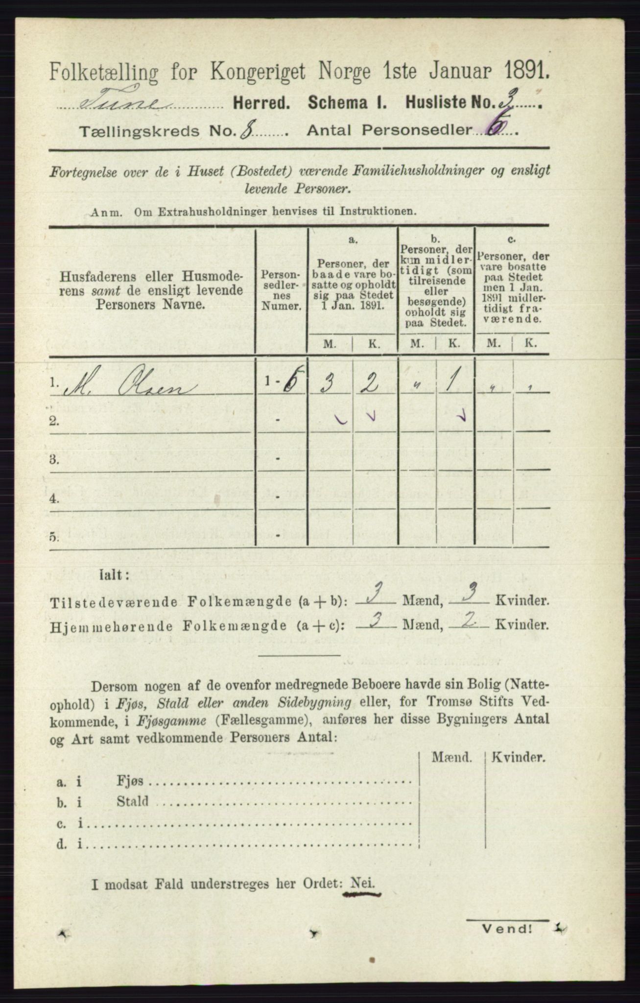 RA, 1891 census for 0130 Tune, 1891, p. 5706