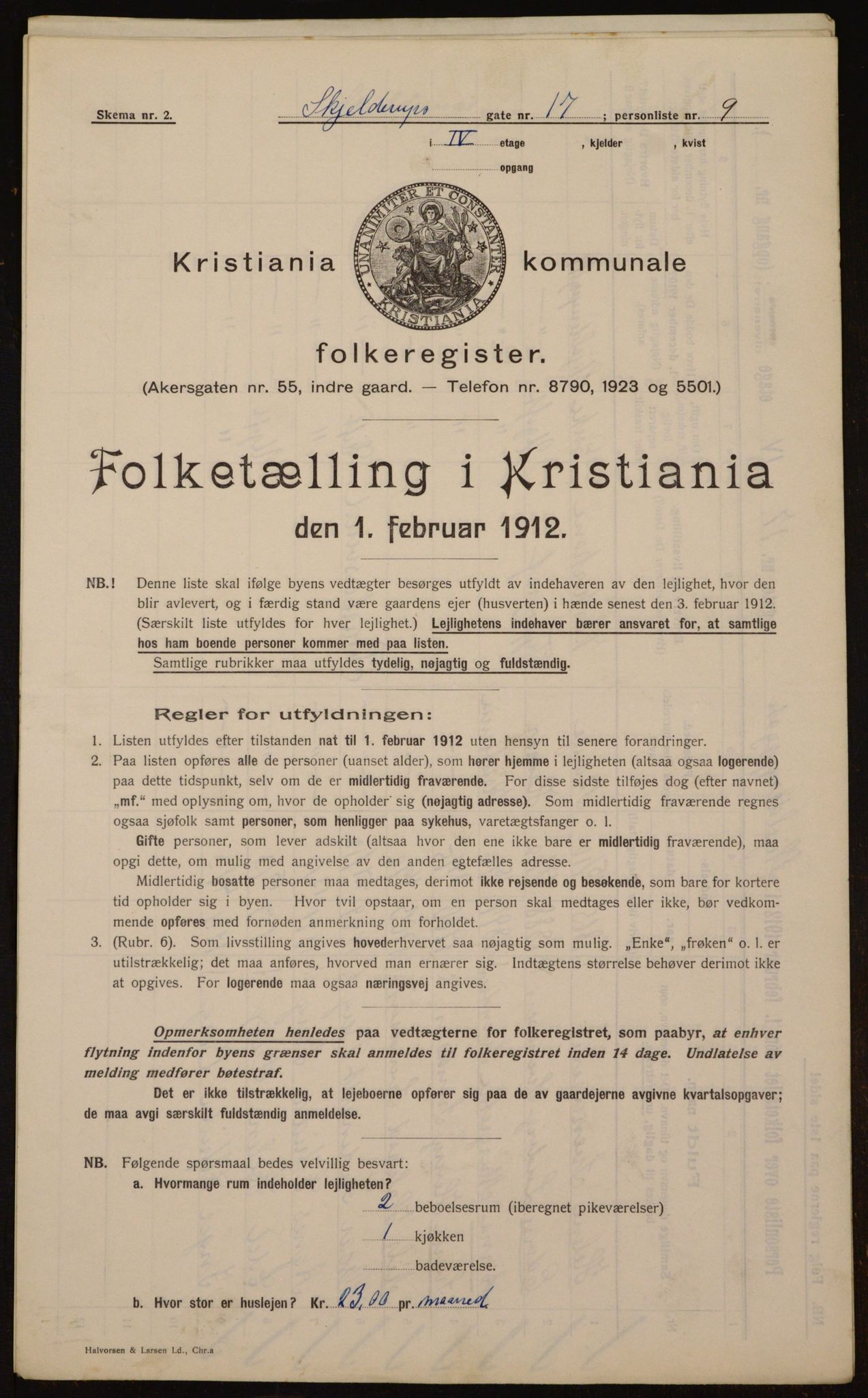 OBA, Municipal Census 1912 for Kristiania, 1912, p. 96440