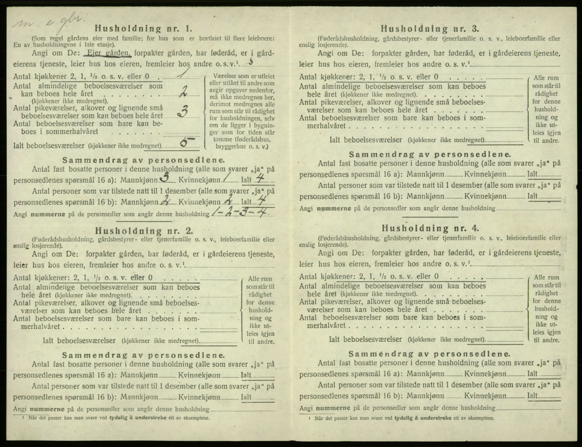 SAB, 1920 census for Os, 1920, p. 1071