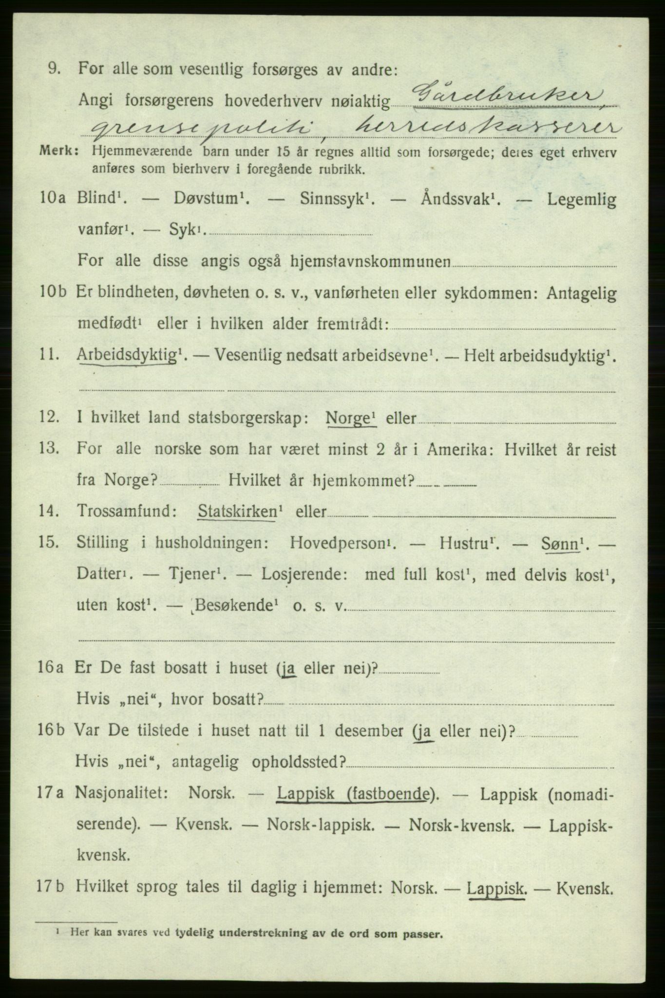 SATØ, 1920 census for Karasjok, 1920, p. 463
