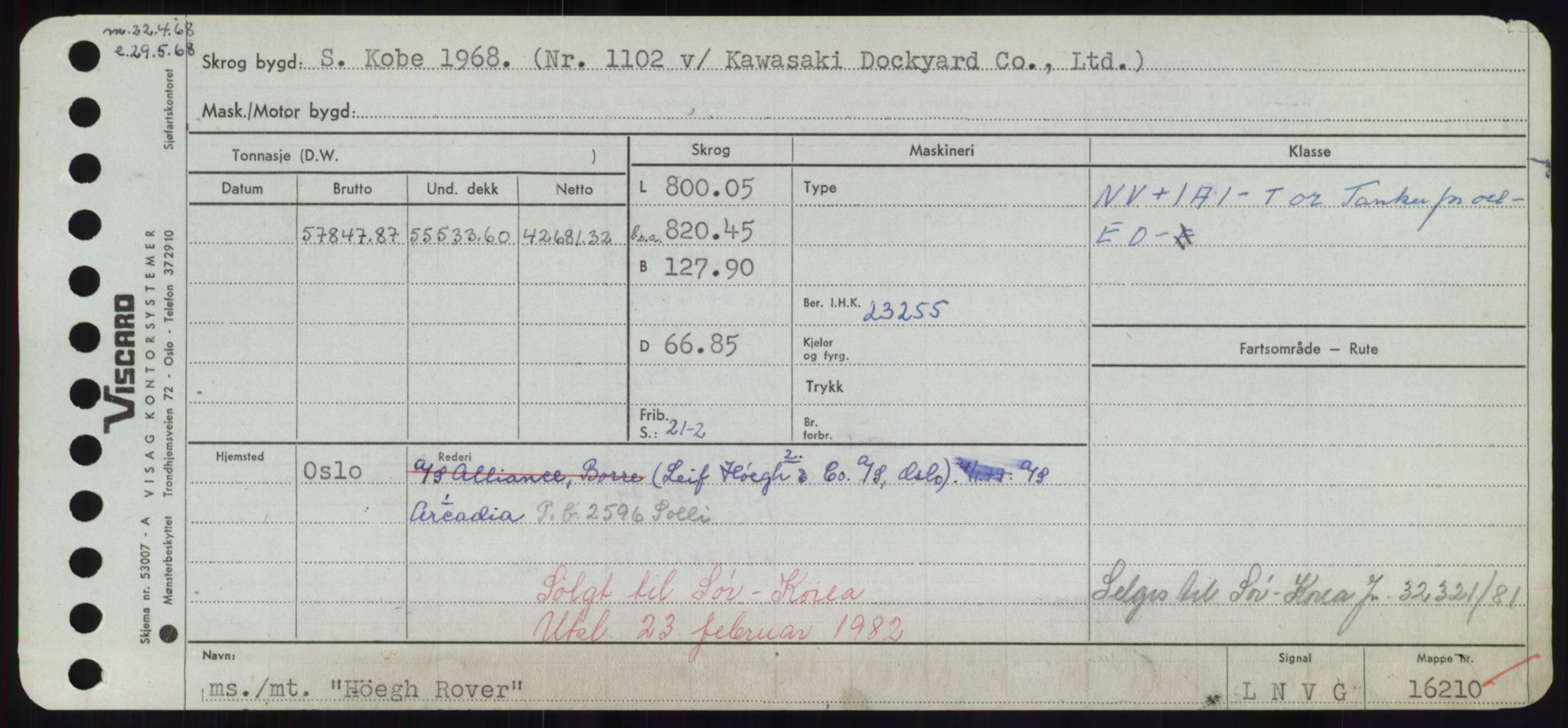 Sjøfartsdirektoratet med forløpere, Skipsmålingen, RA/S-1627/H/Hd/L0017: Fartøy, Holi-Hå, p. 435