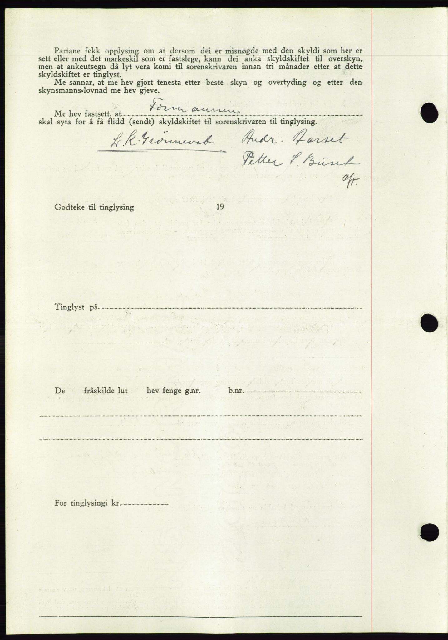 Søre Sunnmøre sorenskriveri, AV/SAT-A-4122/1/2/2C/L0075: Mortgage book no. 1A, 1943-1943, Diary no: : 543/1943