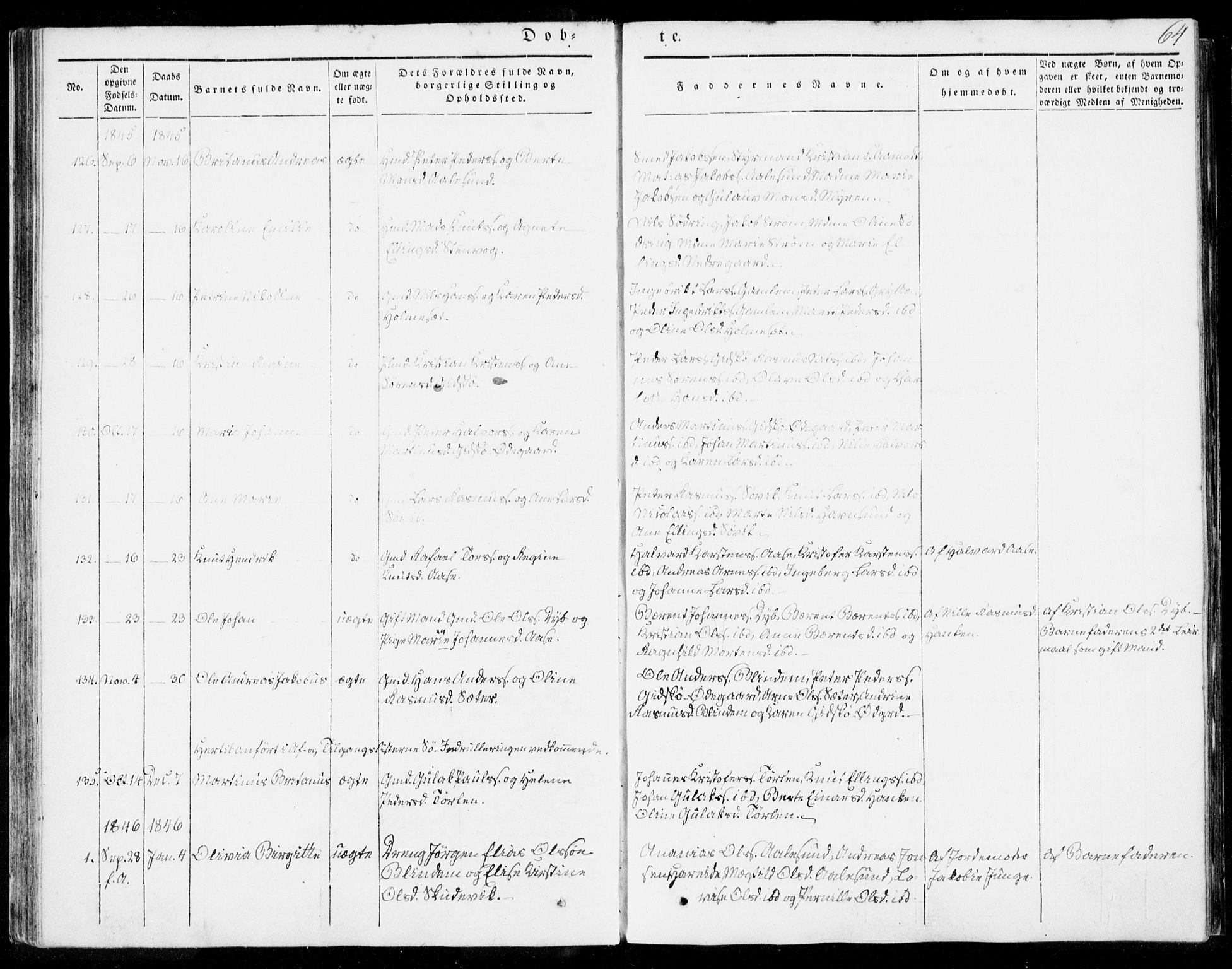 Ministerialprotokoller, klokkerbøker og fødselsregistre - Møre og Romsdal, SAT/A-1454/528/L0396: Parish register (official) no. 528A07, 1839-1847, p. 64