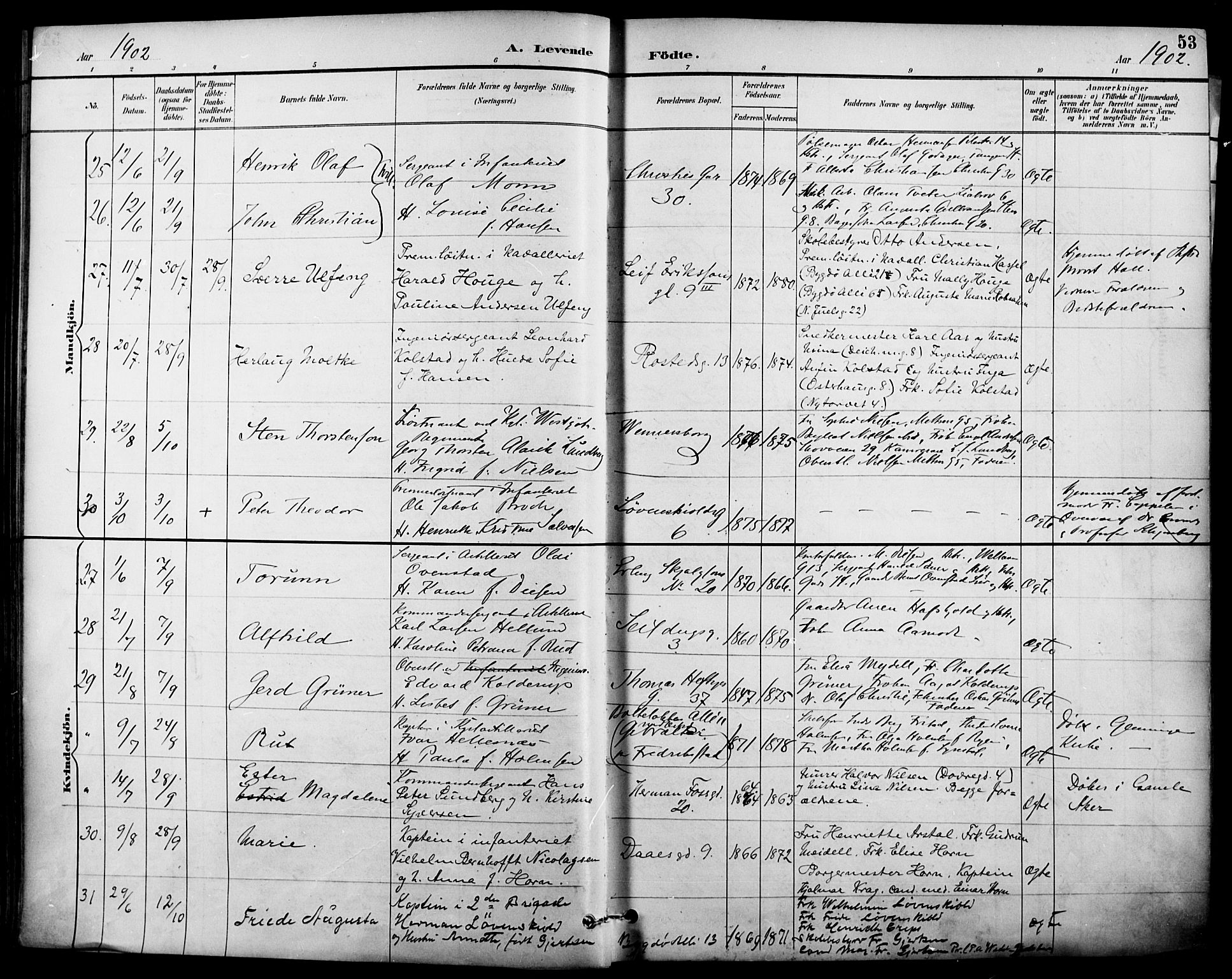 Garnisonsmenigheten Kirkebøker, SAO/A-10846/F/Fa/L0013: Parish register (official) no. 13, 1894-1904, p. 53