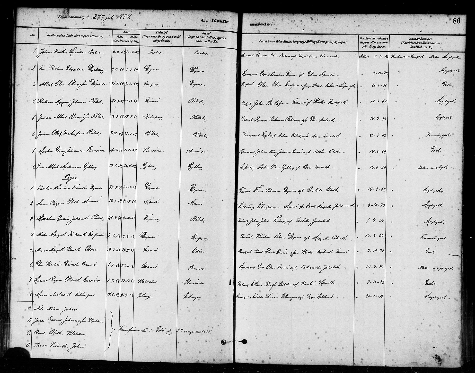 Ministerialprotokoller, klokkerbøker og fødselsregistre - Møre og Romsdal, AV/SAT-A-1454/582/L0947: Parish register (official) no. 582A01, 1880-1900, p. 86