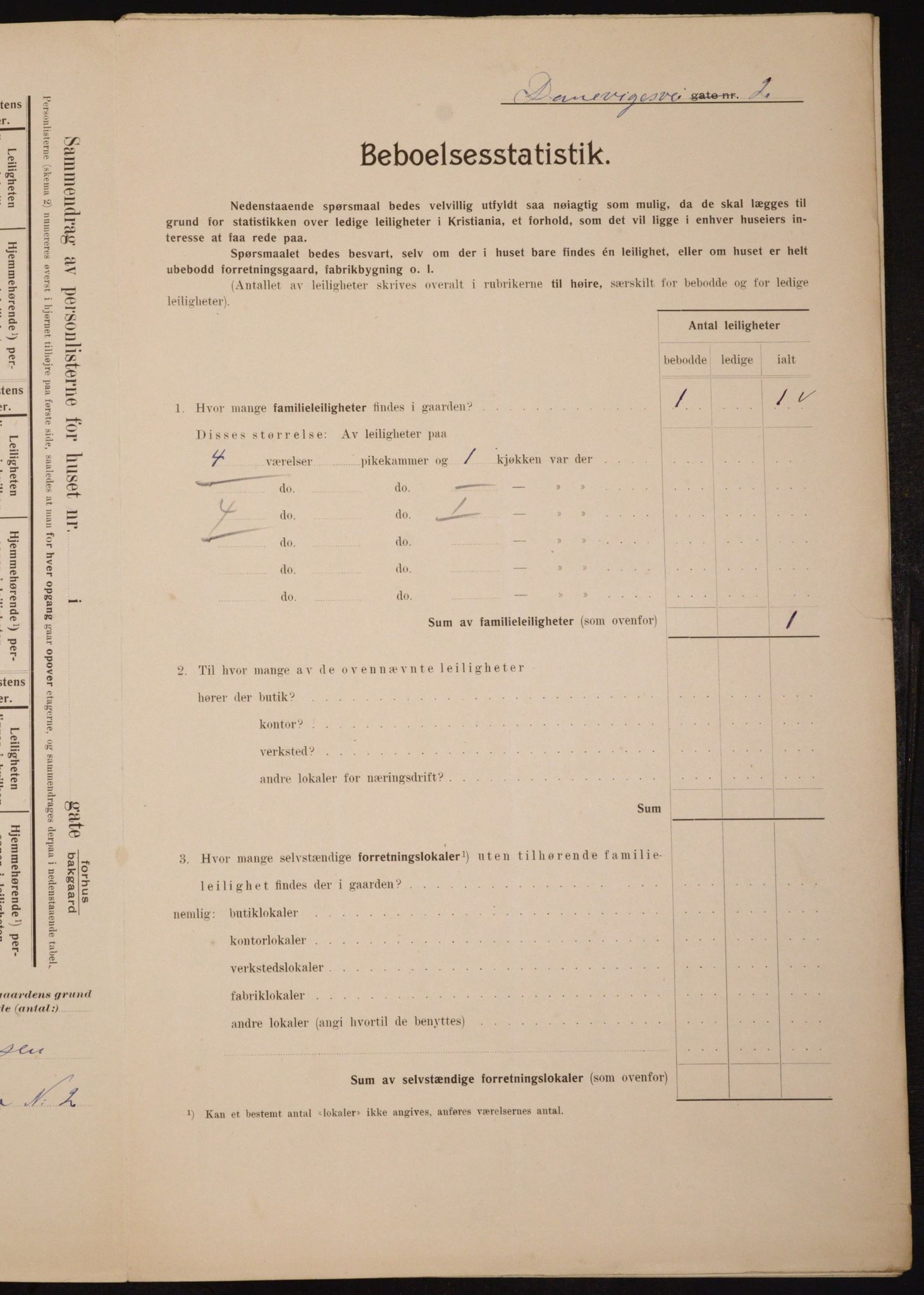 OBA, Municipal Census 1910 for Kristiania, 1910, p. 14435