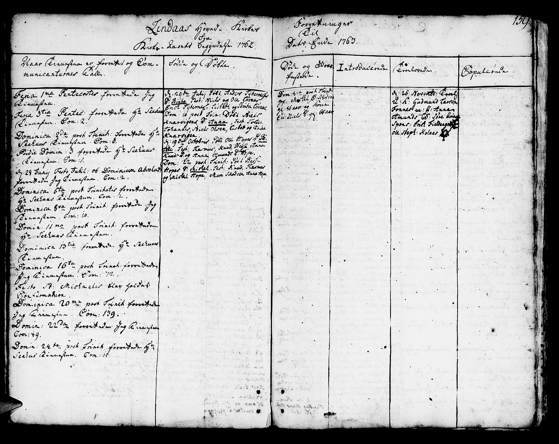 Lindås Sokneprestembete, SAB/A-76701/H/Haa: Parish register (official) no. A 3, 1748-1764, p. 159
