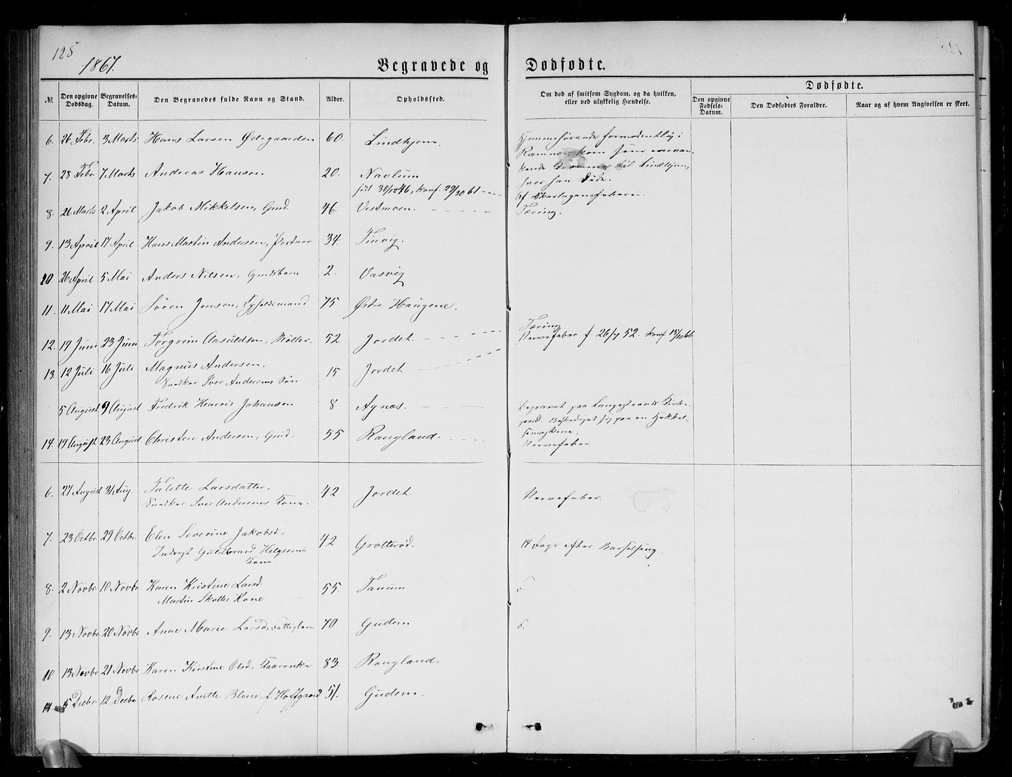 Brunlanes kirkebøker, SAKO/A-342/G/Ga/L0002: Parish register (copy) no. I 2, 1866-1876, p. 125