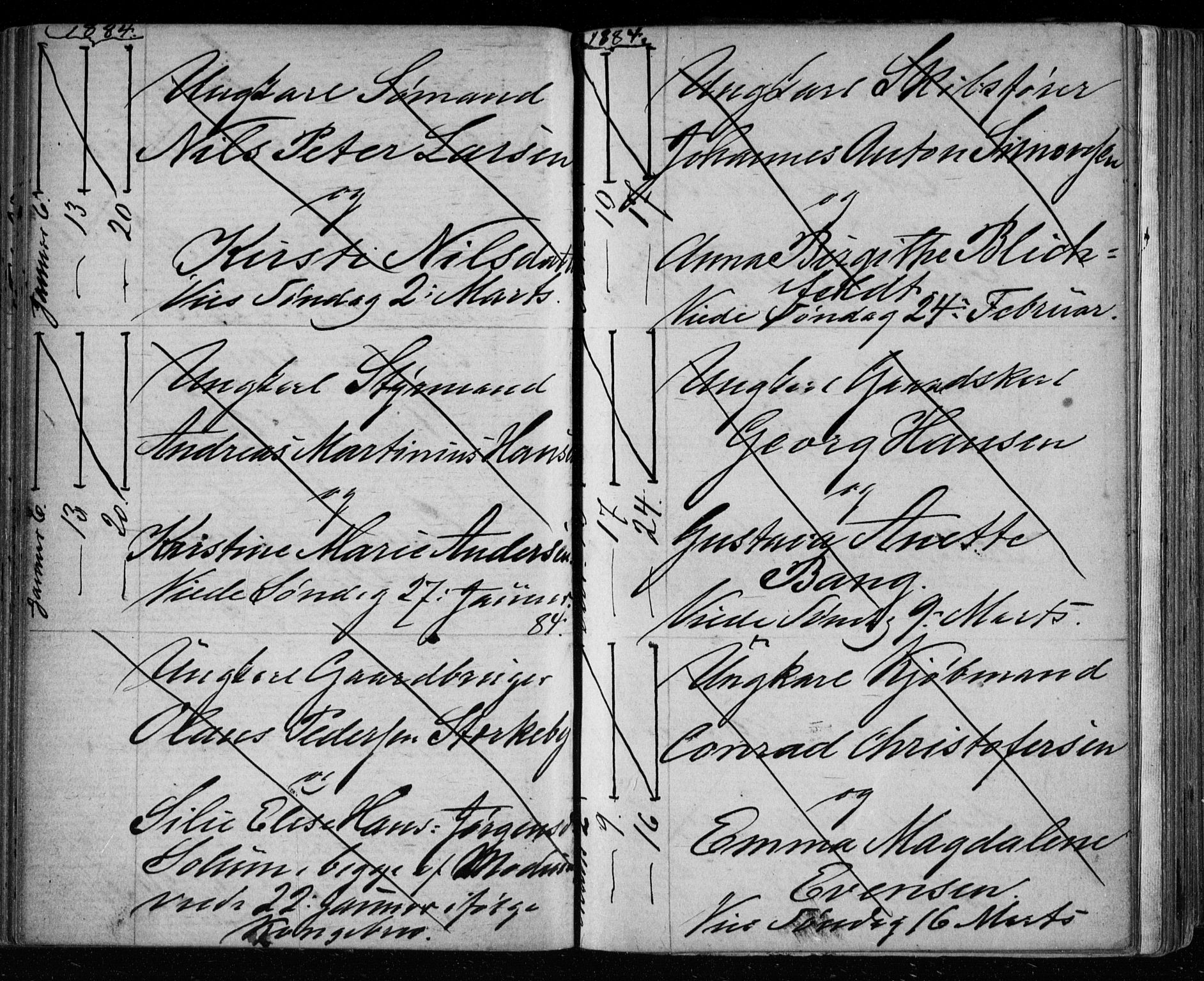 Bragernes kirkebøker, AV/SAKO-A-6/H/Ha/L0006: Banns register no. 6, 1873-1896