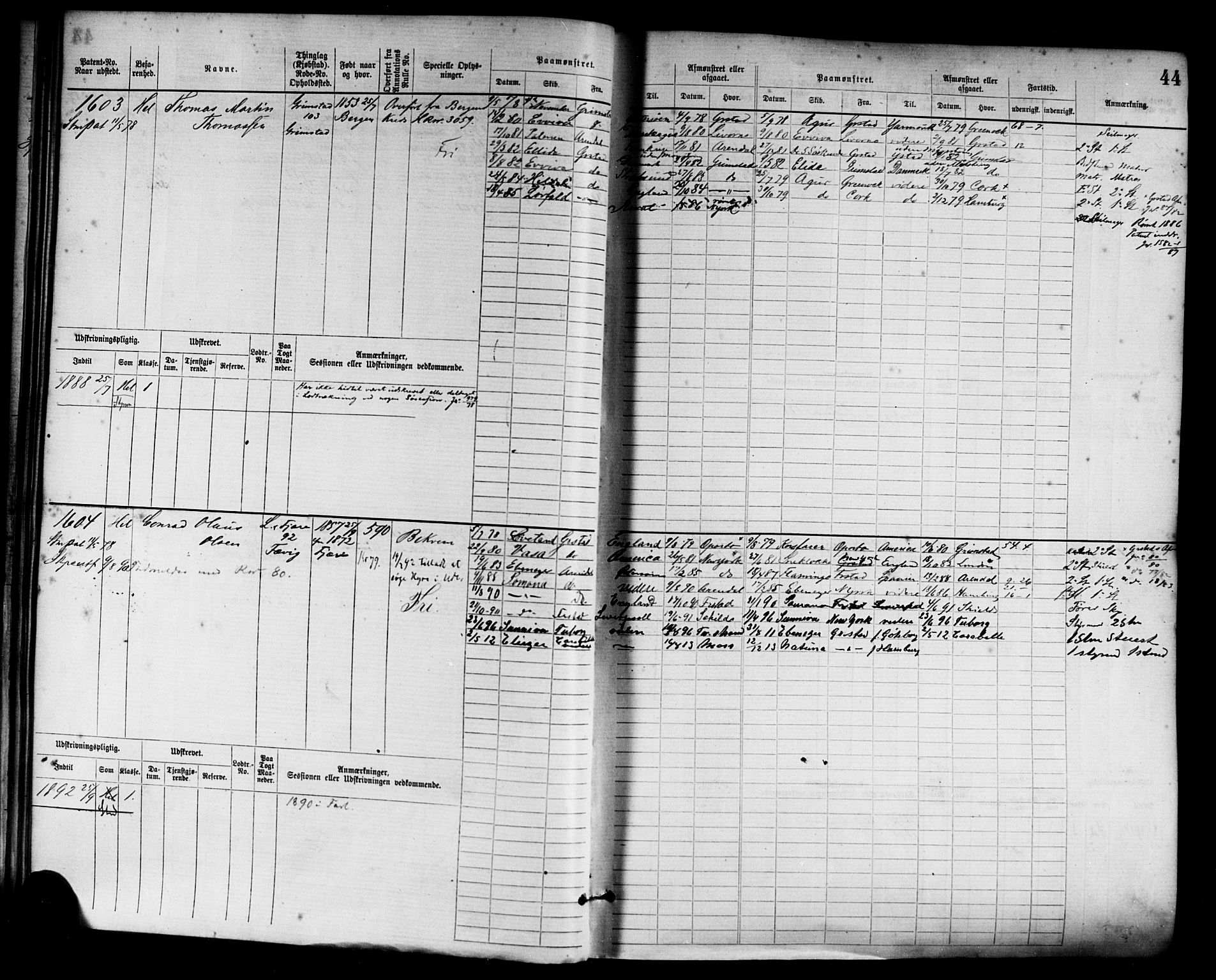 Grimstad mønstringskrets, AV/SAK-2031-0013/F/Fb/L0003: Hovedrulle nr 1517-2276, F-6, 1877-1888, p. 48