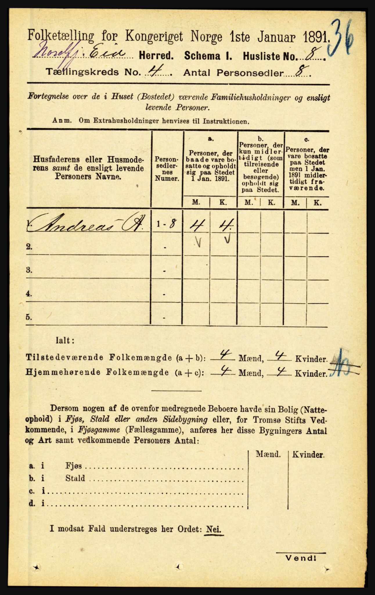 RA, 1891 census for 1443 Eid, 1891, p. 843