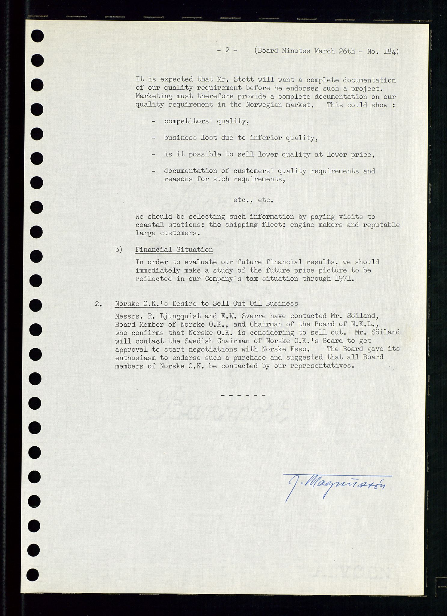 Pa 0982 - Esso Norge A/S, AV/SAST-A-100448/A/Aa/L0002/0001: Den administrerende direksjon Board minutes (styrereferater) / Den administrerende direksjon Board minutes (styrereferater), 1965, p. 133