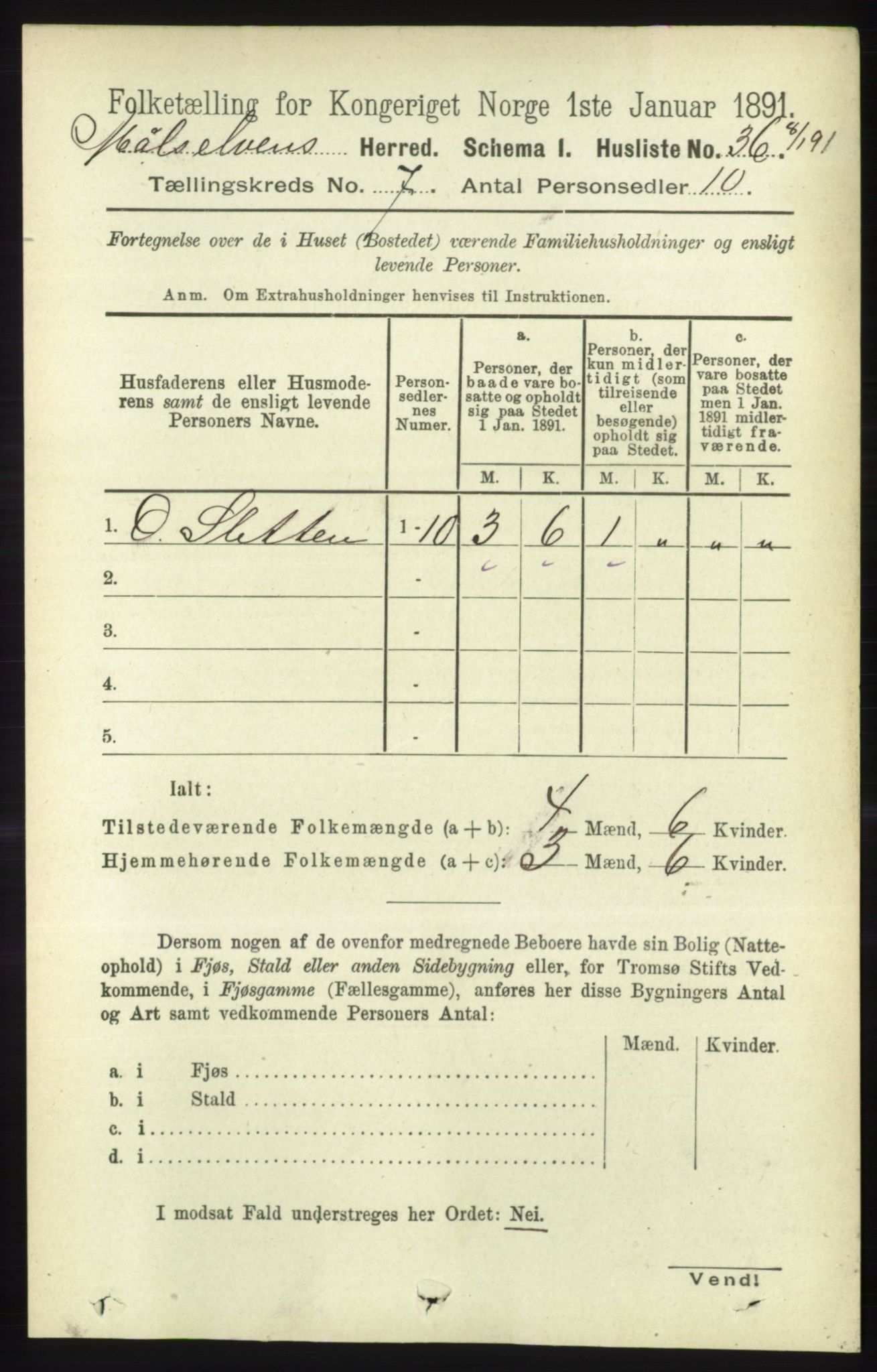 RA, 1891 census for 1924 Målselv, 1891, p. 2208