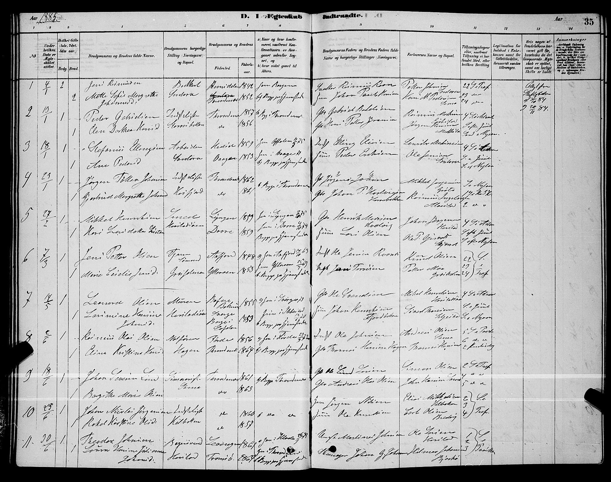 Trondenes sokneprestkontor, SATØ/S-1319/H/Hb/L0010klokker: Parish register (copy) no. 10, 1878-1890, p. 35