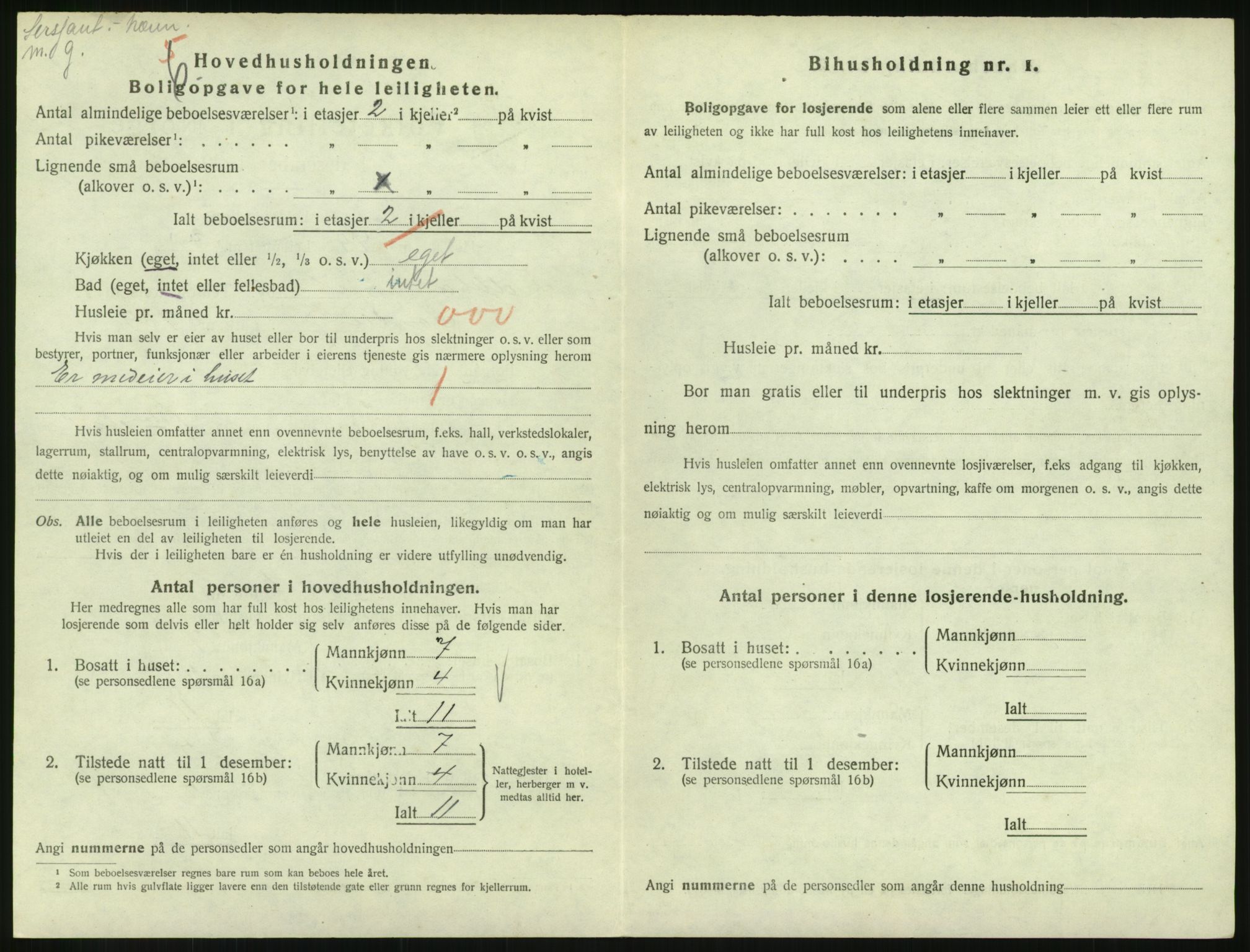SAH, 1920 census for Lillehammer, 1920, p. 1477