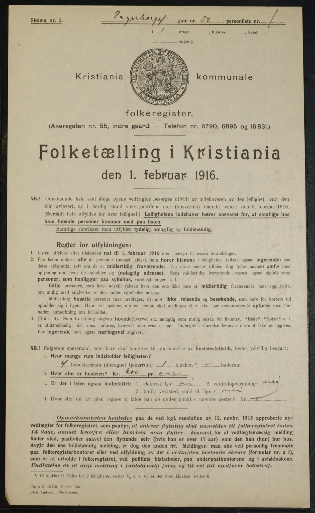 OBA, Municipal Census 1916 for Kristiania, 1916, p. 23430