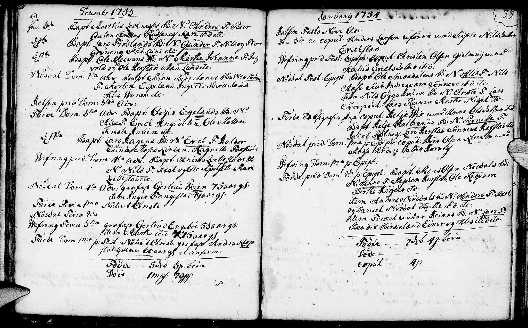 Førde sokneprestembete, AV/SAB-A-79901/H/Haa/Haaa/L0003: Parish register (official) no. A 3, 1749-1764, p. 33