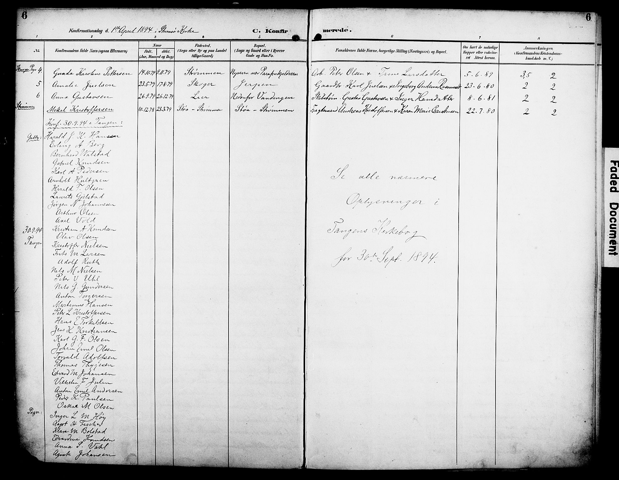 Strømsø kirkebøker, AV/SAKO-A-246/F/Fa/L0025: Parish register (official) no. I 25, 1893-1922, p. 6