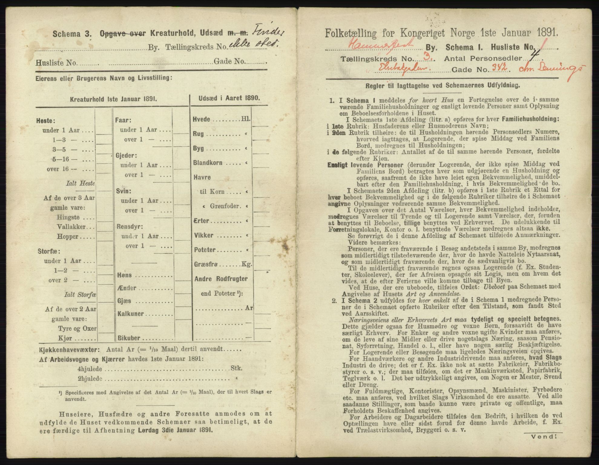 RA, 1891 census for 2001 Hammerfest, 1891, p. 573