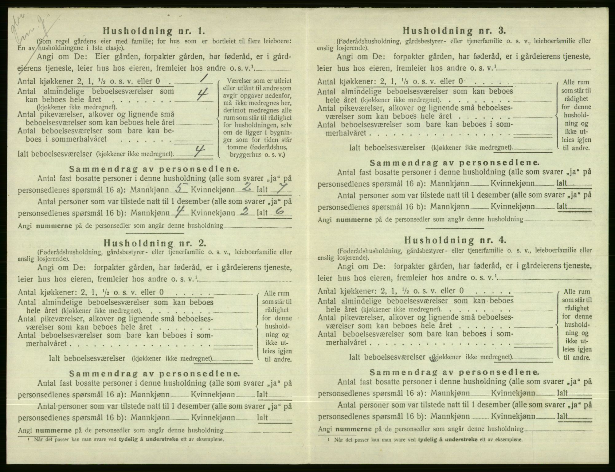 SAB, 1920 census for Voss, 1920, p. 2568