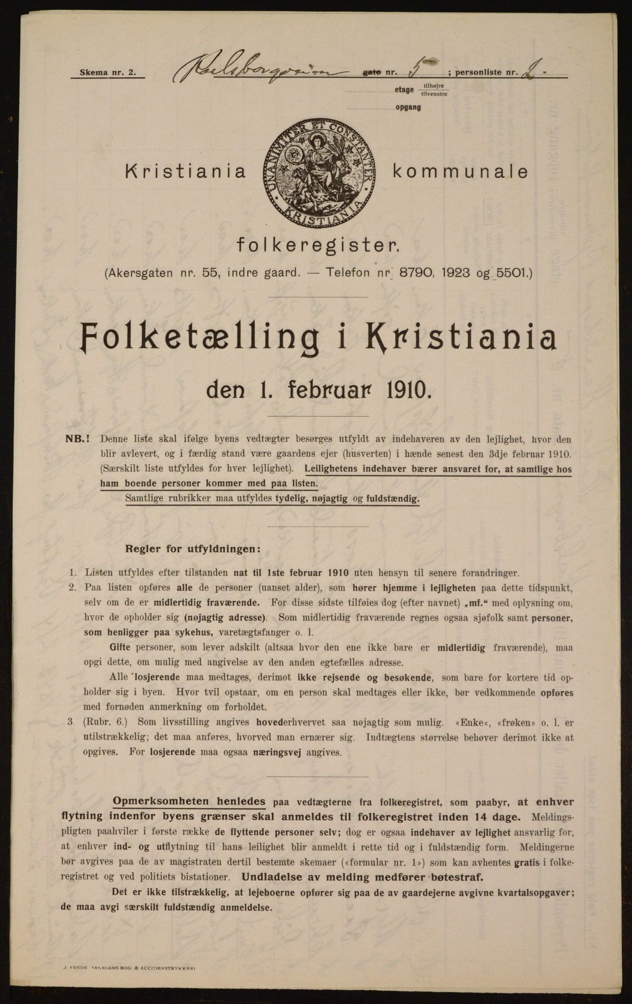 OBA, Municipal Census 1910 for Kristiania, 1910, p. 47522