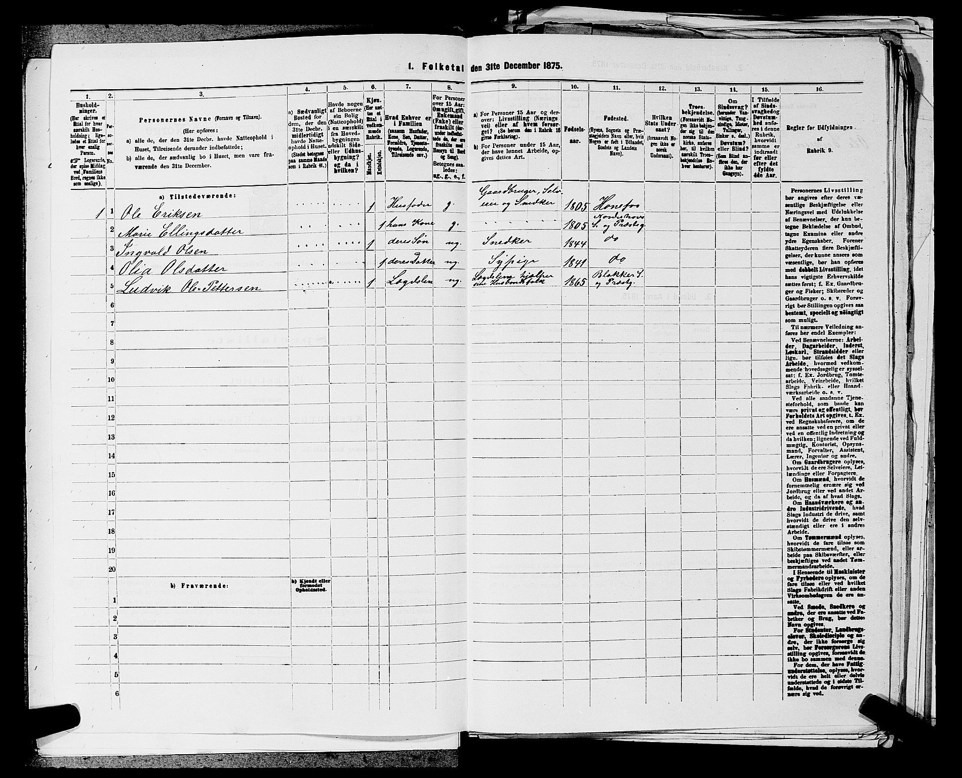 SAKO, 1875 census for 0613L Norderhov/Norderhov, Haug og Lunder, 1875, p. 1473