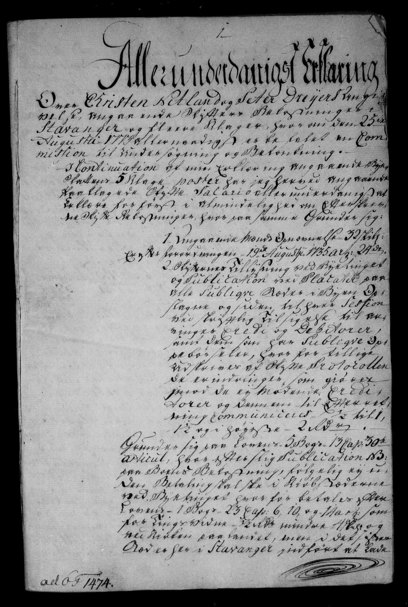 Danske Kanselli, Skapsaker, AV/RA-EA-4061/F/L0048: Skap 11, pakke 105, 1773-1775, p. 7