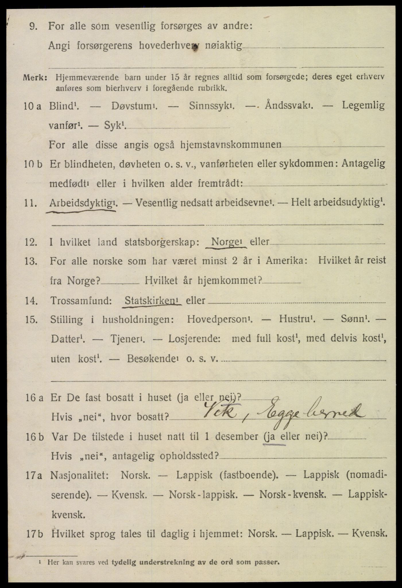 SAT, 1920 census for Ogndal, 1920, p. 1166