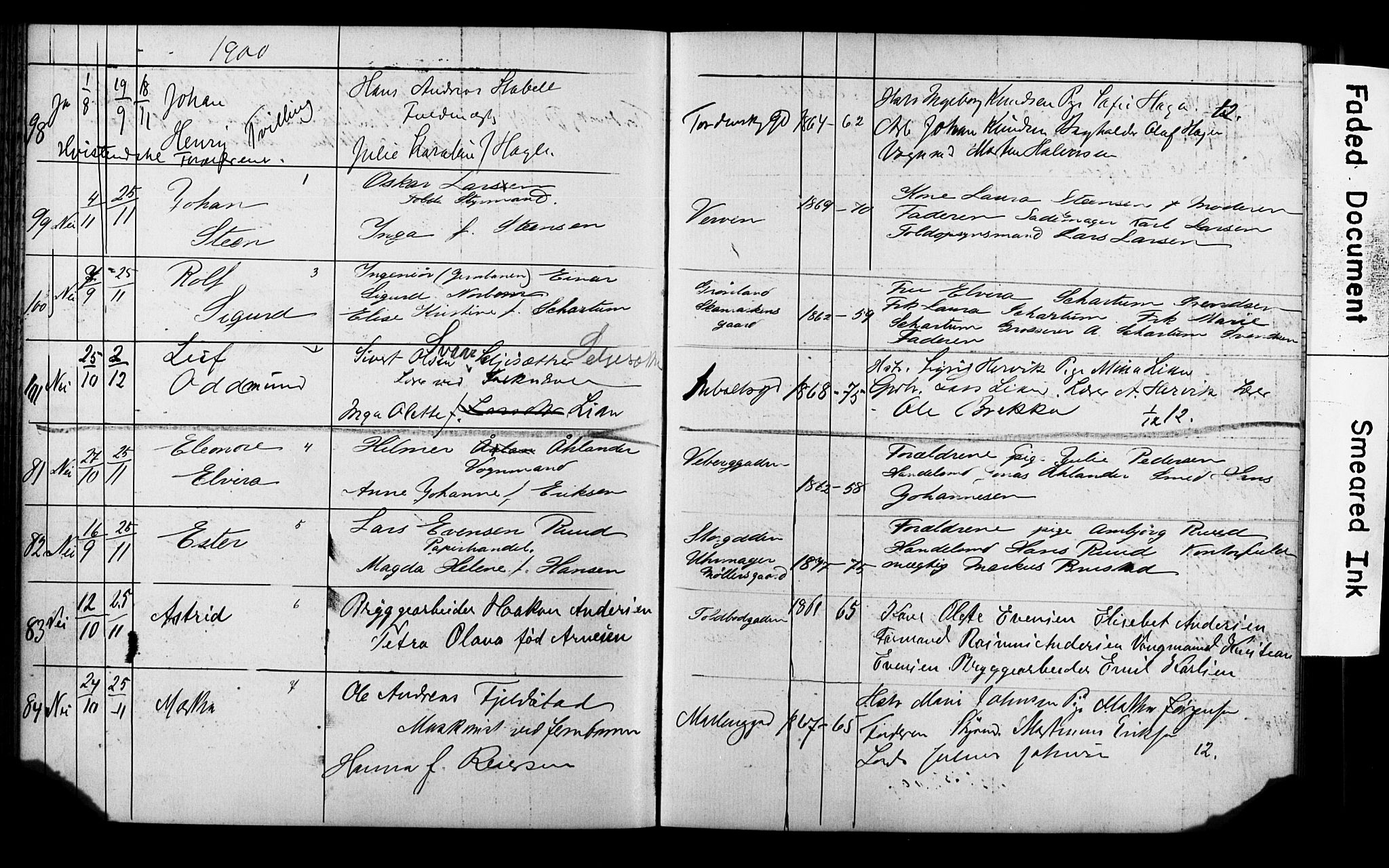 Strømsø kirkebøker, AV/SAKO-A-246/Y/Ya/L0005: Parish register draft no. I 5, 1897-1903