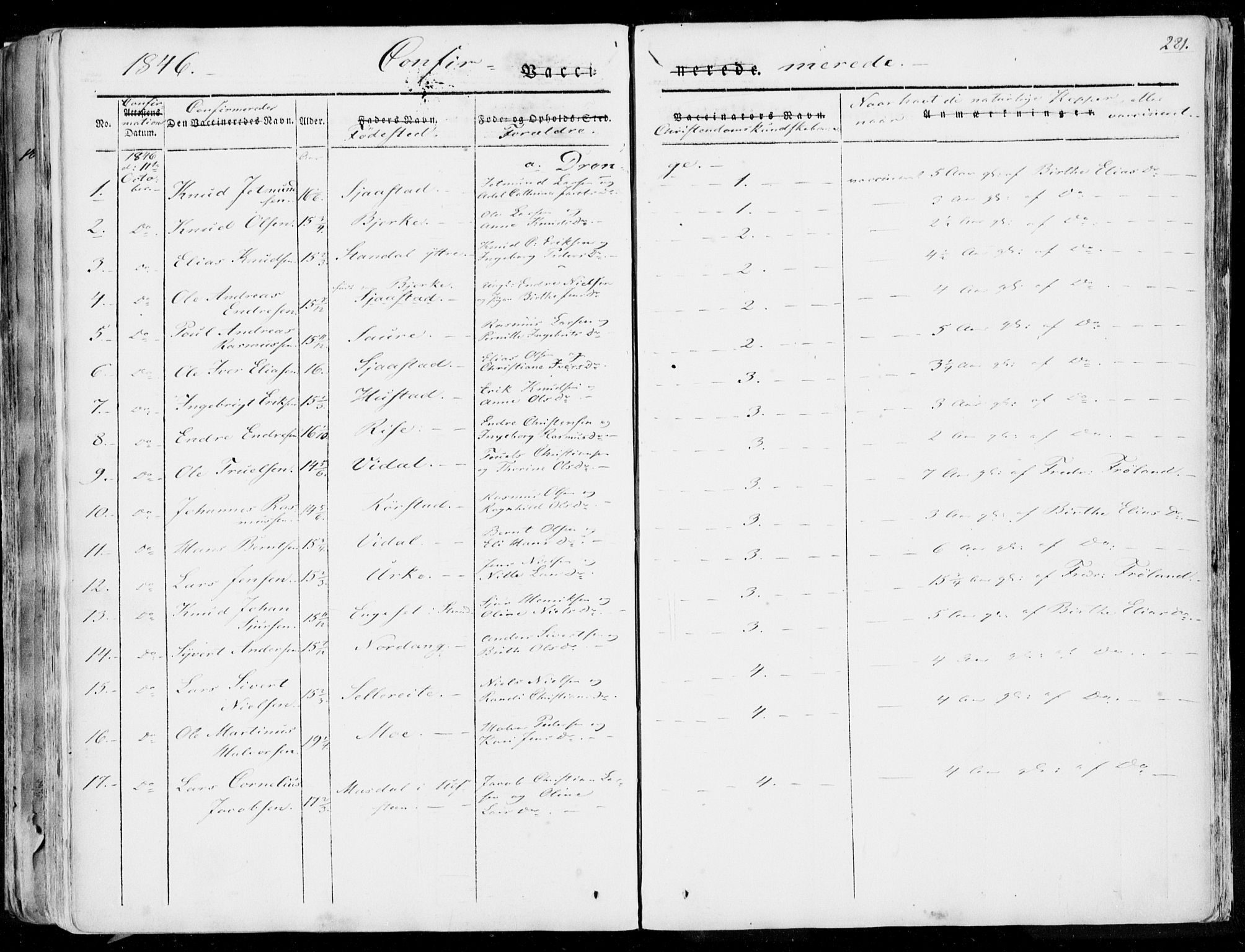 Ministerialprotokoller, klokkerbøker og fødselsregistre - Møre og Romsdal, SAT/A-1454/515/L0208: Parish register (official) no. 515A04, 1830-1846, p. 281