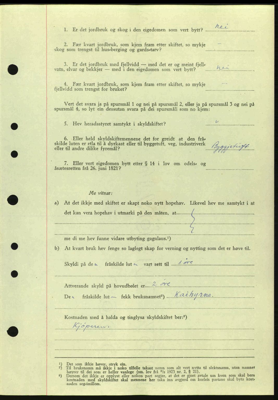 Sunnhordland sorenskrivar, AV/SAB-A-2401: Mortgage book no. A77, 1945-1945, Diary no: : 1063/1945