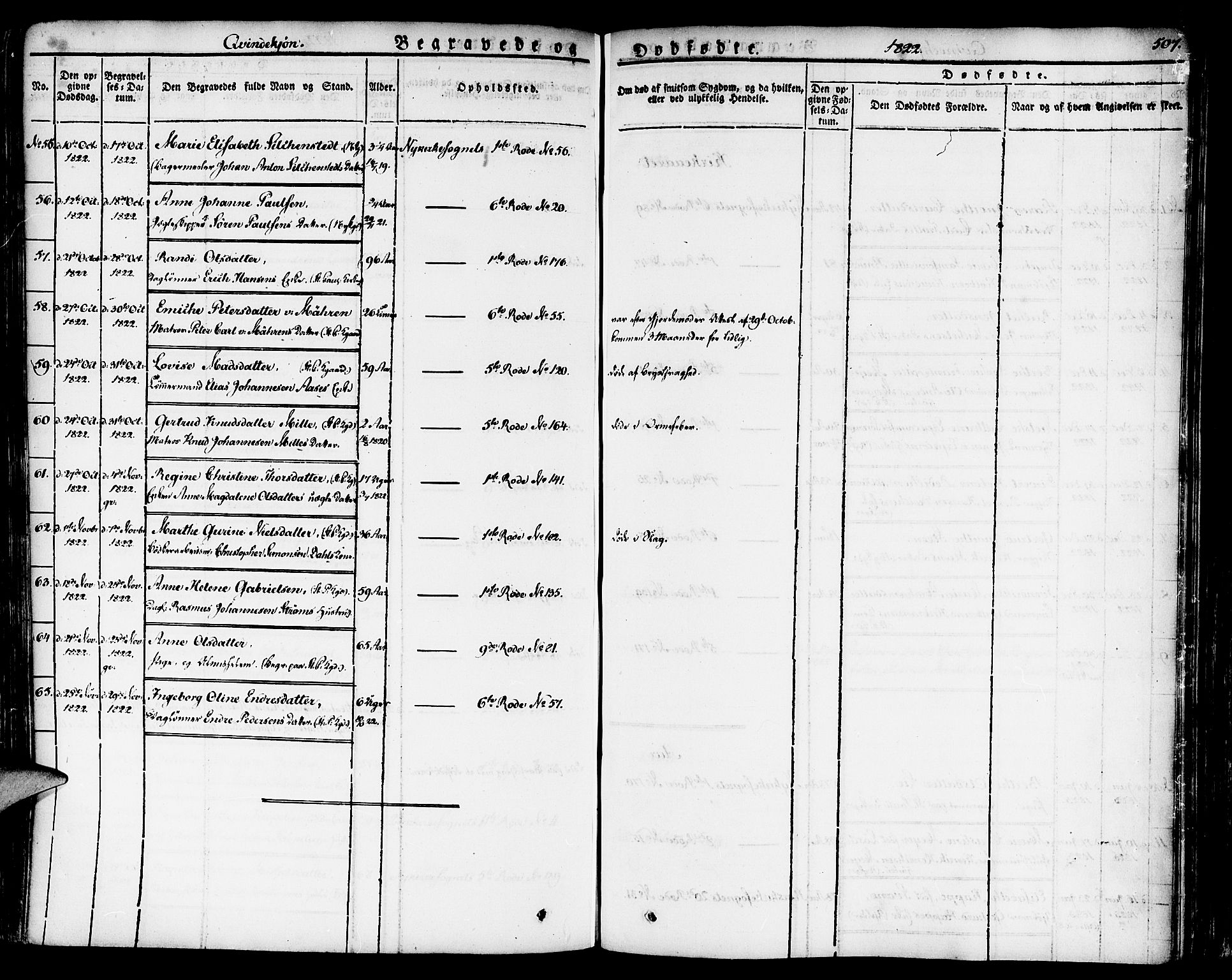 Nykirken Sokneprestembete, SAB/A-77101/H/Haa/L0012: Parish register (official) no. A 12, 1821-1844, p. 507