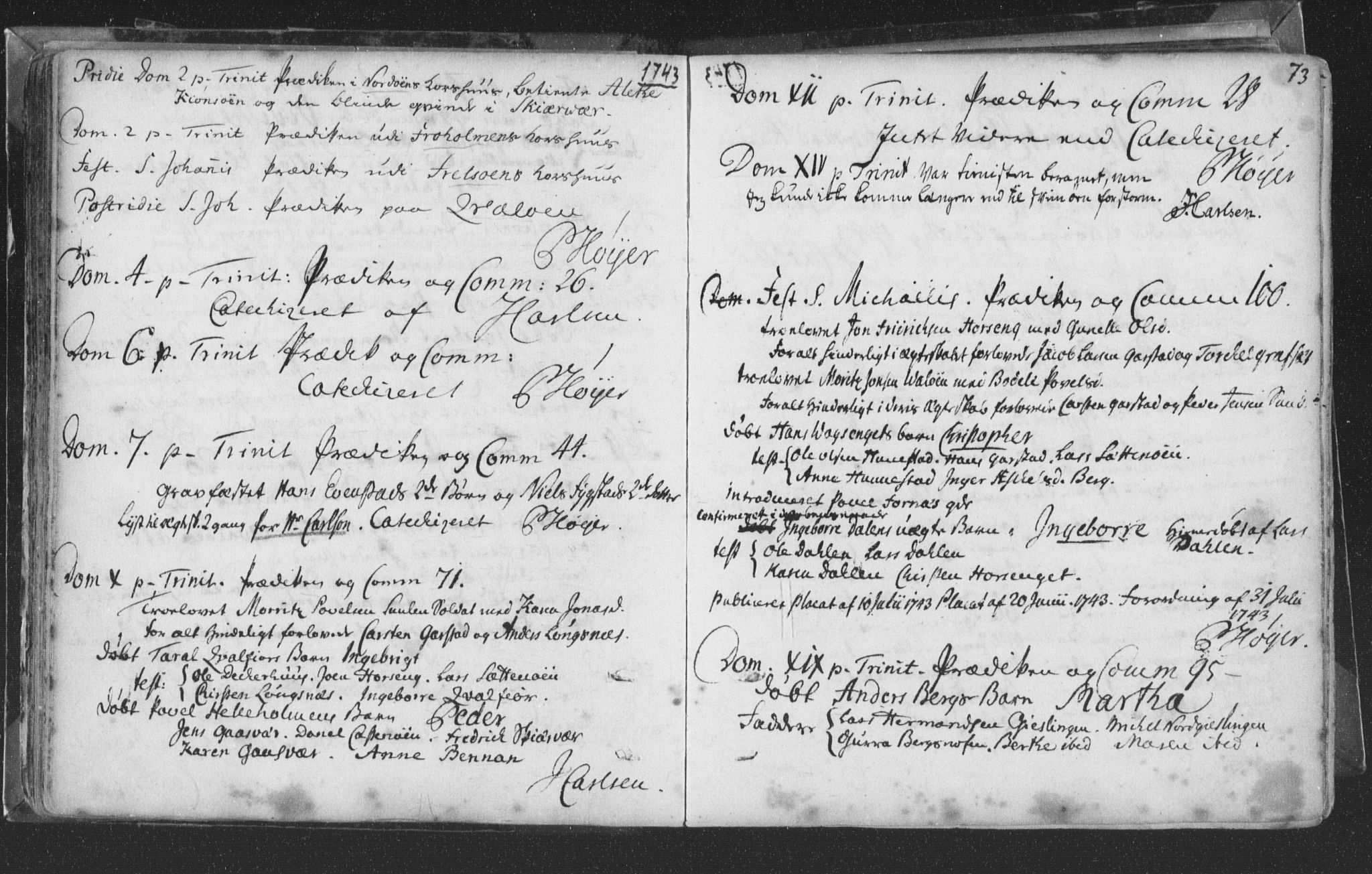 Ministerialprotokoller, klokkerbøker og fødselsregistre - Nord-Trøndelag, SAT/A-1458/786/L0685: Parish register (official) no. 786A01, 1710-1798, p. 73