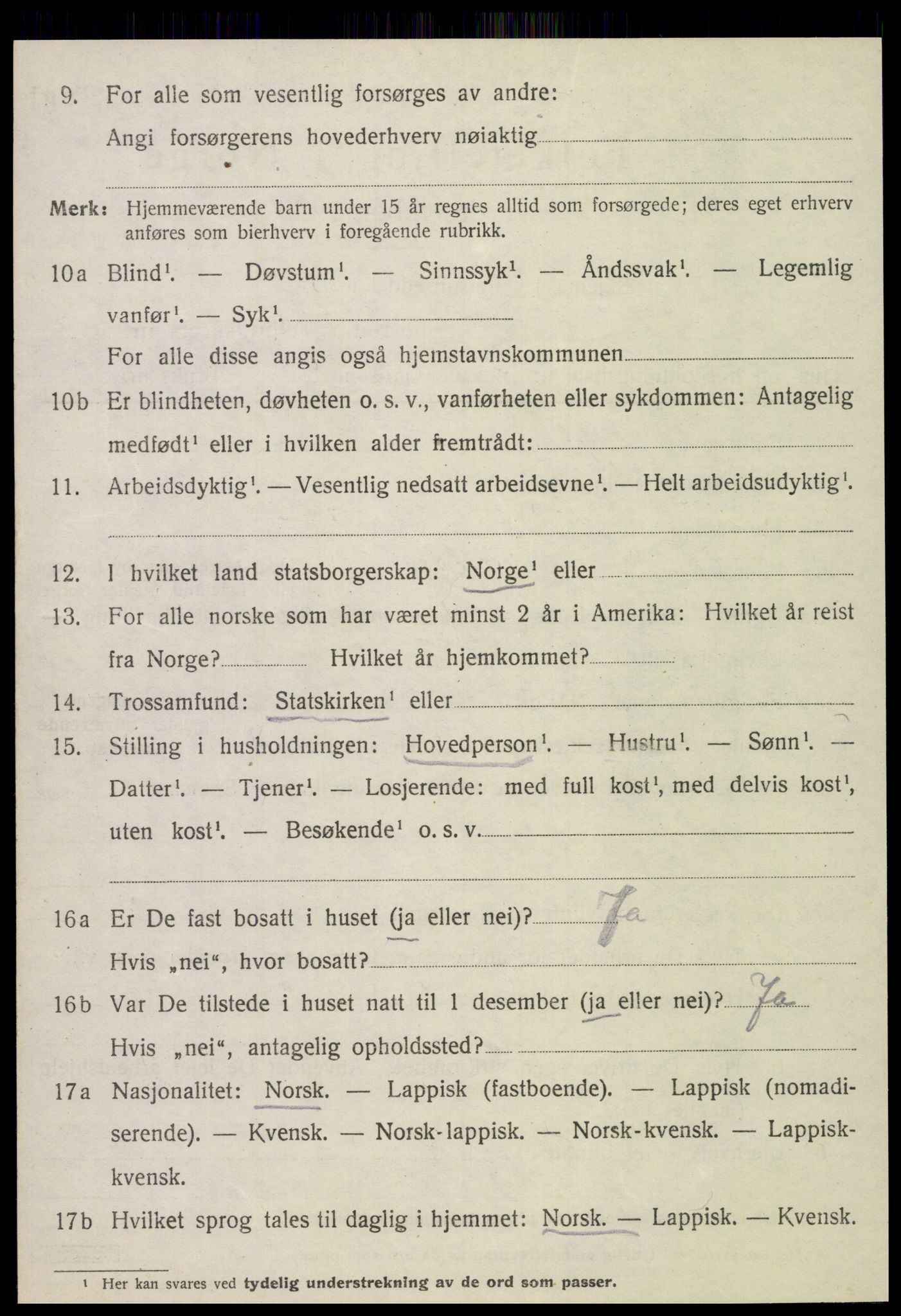 SAT, 1920 census for Fauske, 1920, p. 8181