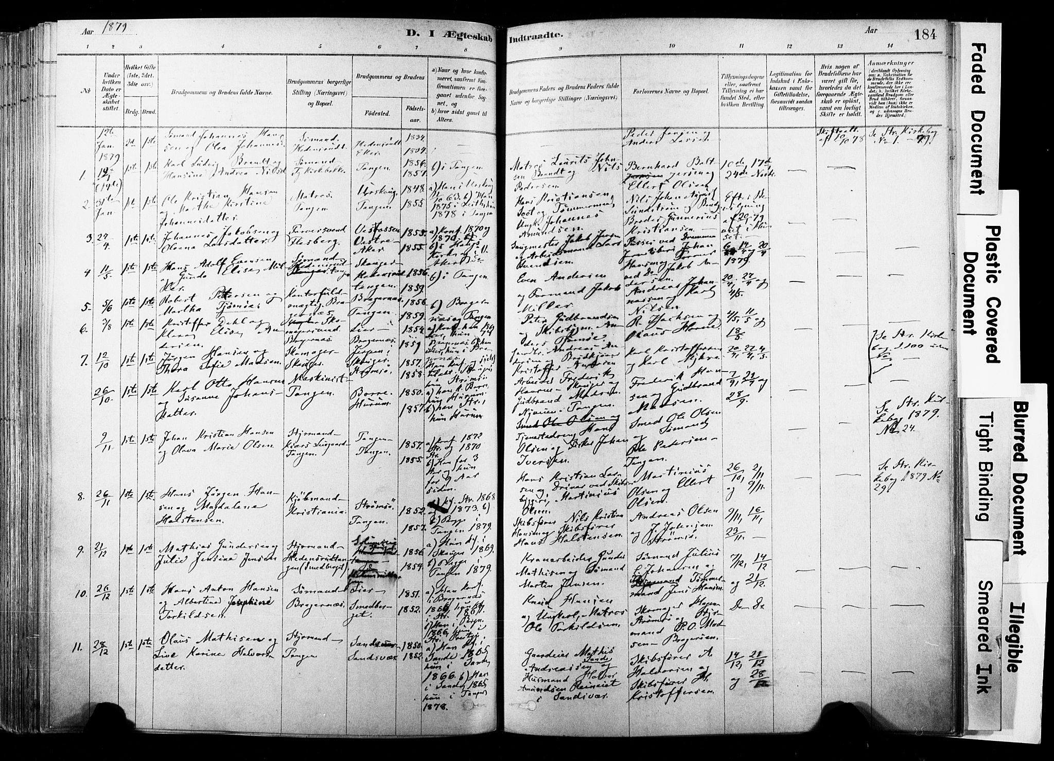 Strømsø kirkebøker, SAKO/A-246/F/Fb/L0006: Parish register (official) no. II 6, 1879-1910, p. 184