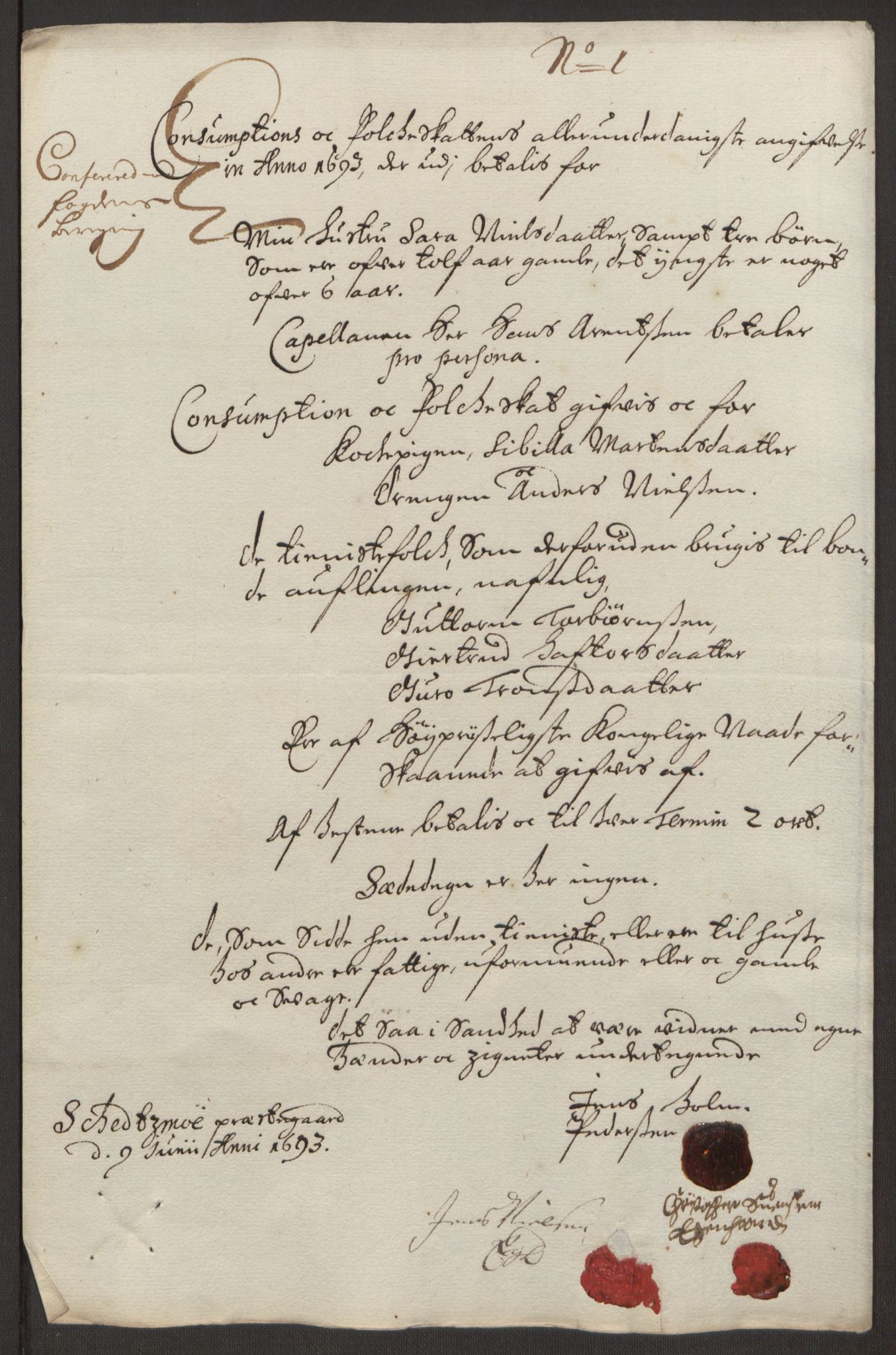 Rentekammeret inntil 1814, Reviderte regnskaper, Fogderegnskap, AV/RA-EA-4092/R11/L0578: Fogderegnskap Nedre Romerike, 1693, p. 197