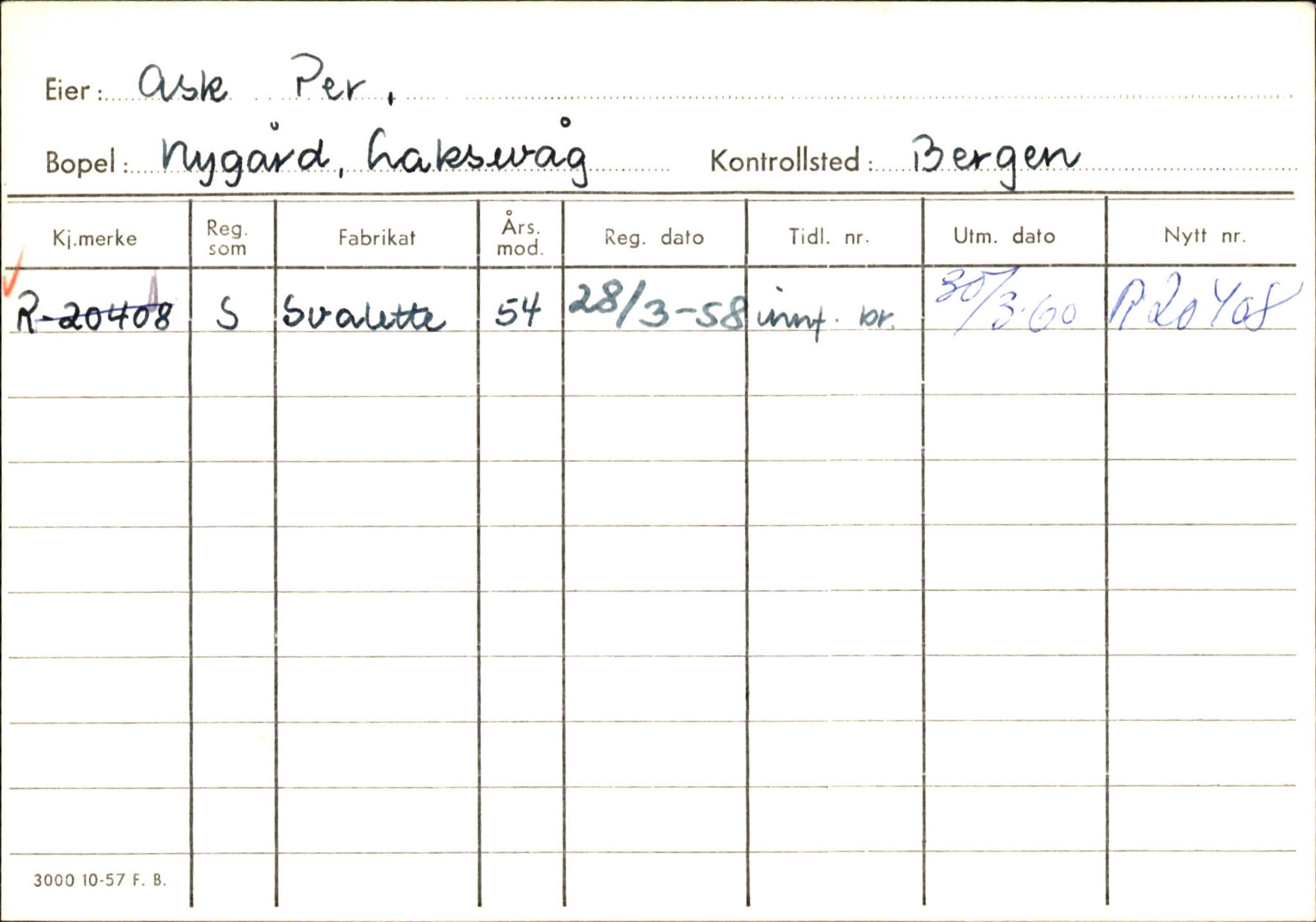 Statens vegvesen, Hordaland vegkontor, AV/SAB-A-5201/2/Ha/L0002: R-eierkort A, 1920-1971, p. 994