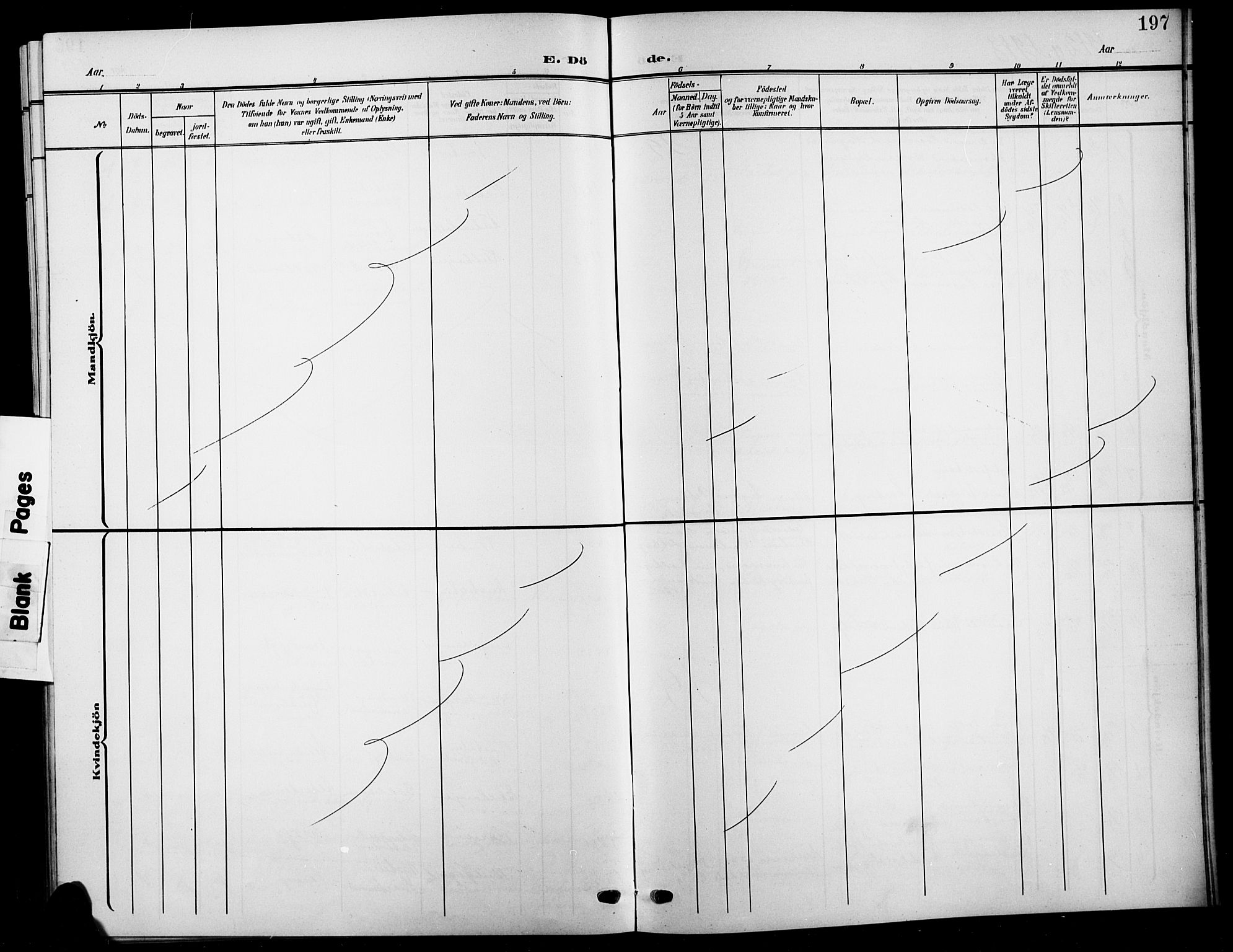 Biri prestekontor, SAH/PREST-096/H/Ha/Hab/L0005: Parish register (copy) no. 5, 1906-1919, p. 197