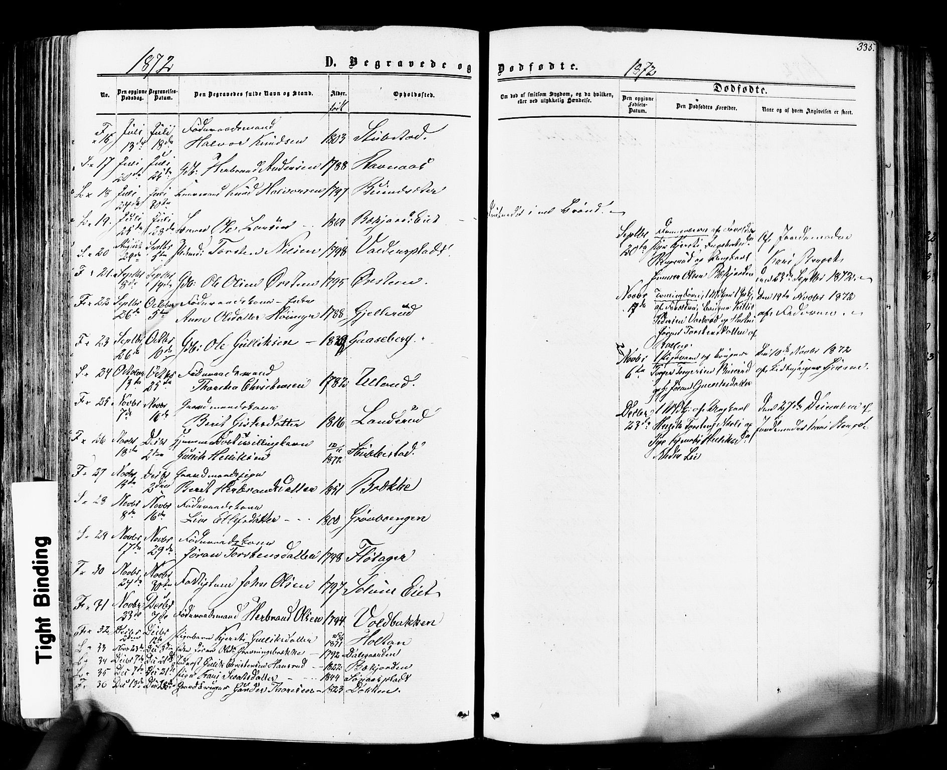 Flesberg kirkebøker, SAKO/A-18/F/Fa/L0007: Parish register (official) no. I 7, 1861-1878, p. 335