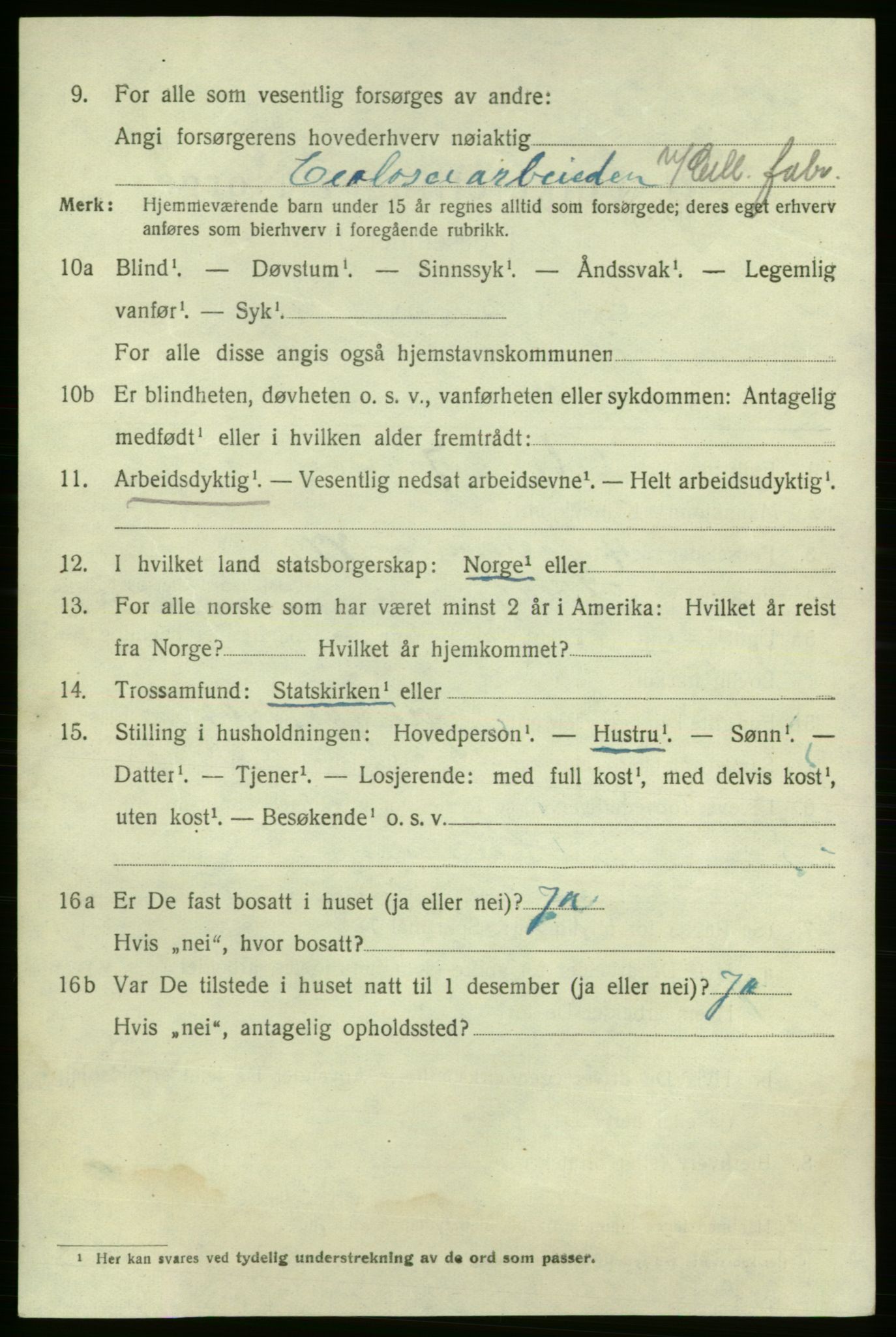 SAO, 1920 census for Fredrikshald, 1920, p. 20258