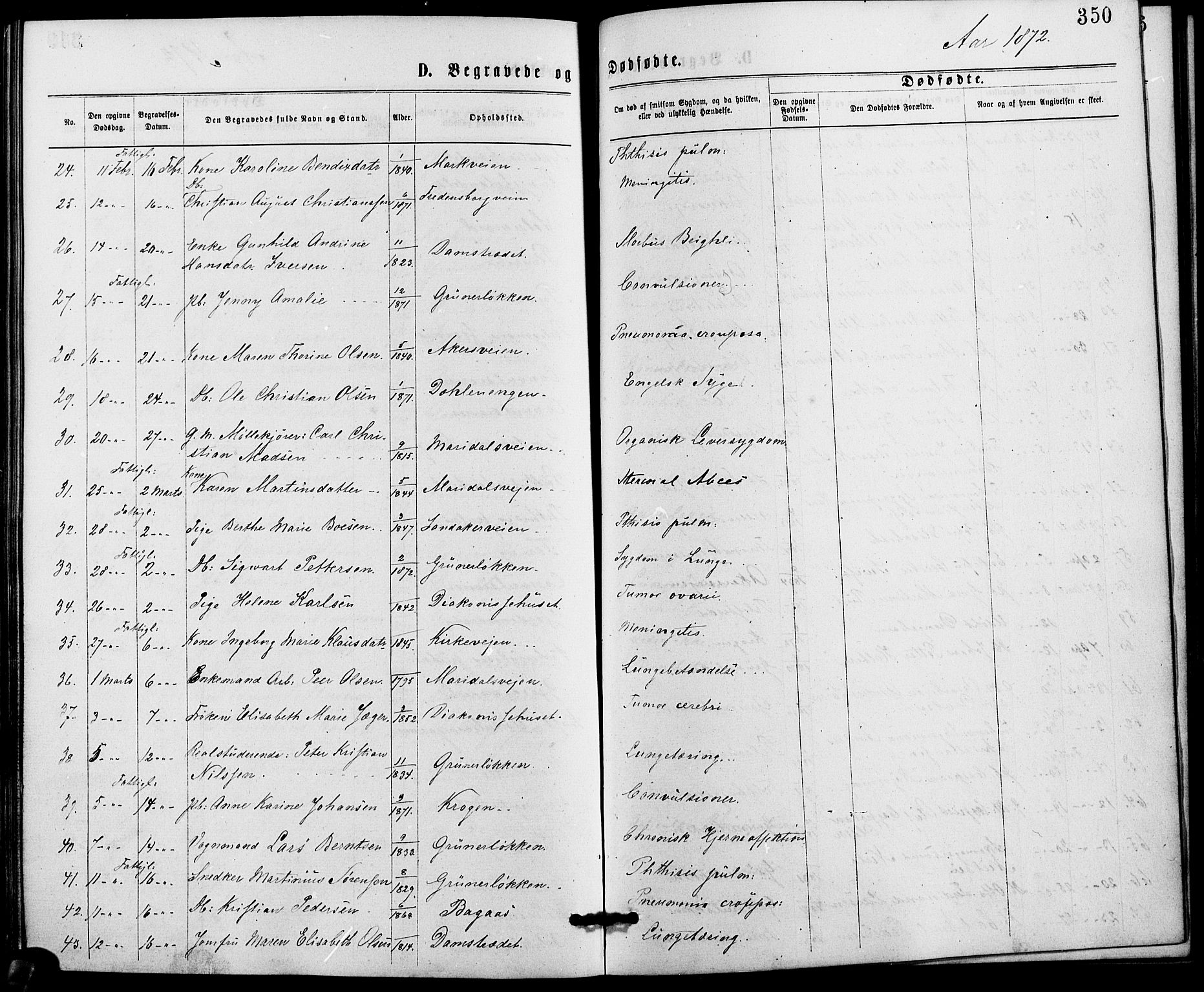 Gamle Aker prestekontor Kirkebøker, SAO/A-10617a/G/L0003: Parish register (copy) no. 3, 1869-1874, p. 350