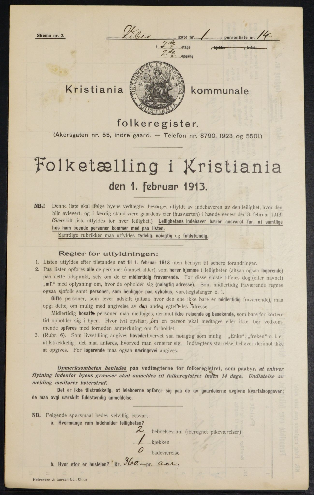 OBA, Municipal Census 1913 for Kristiania, 1913, p. 122442