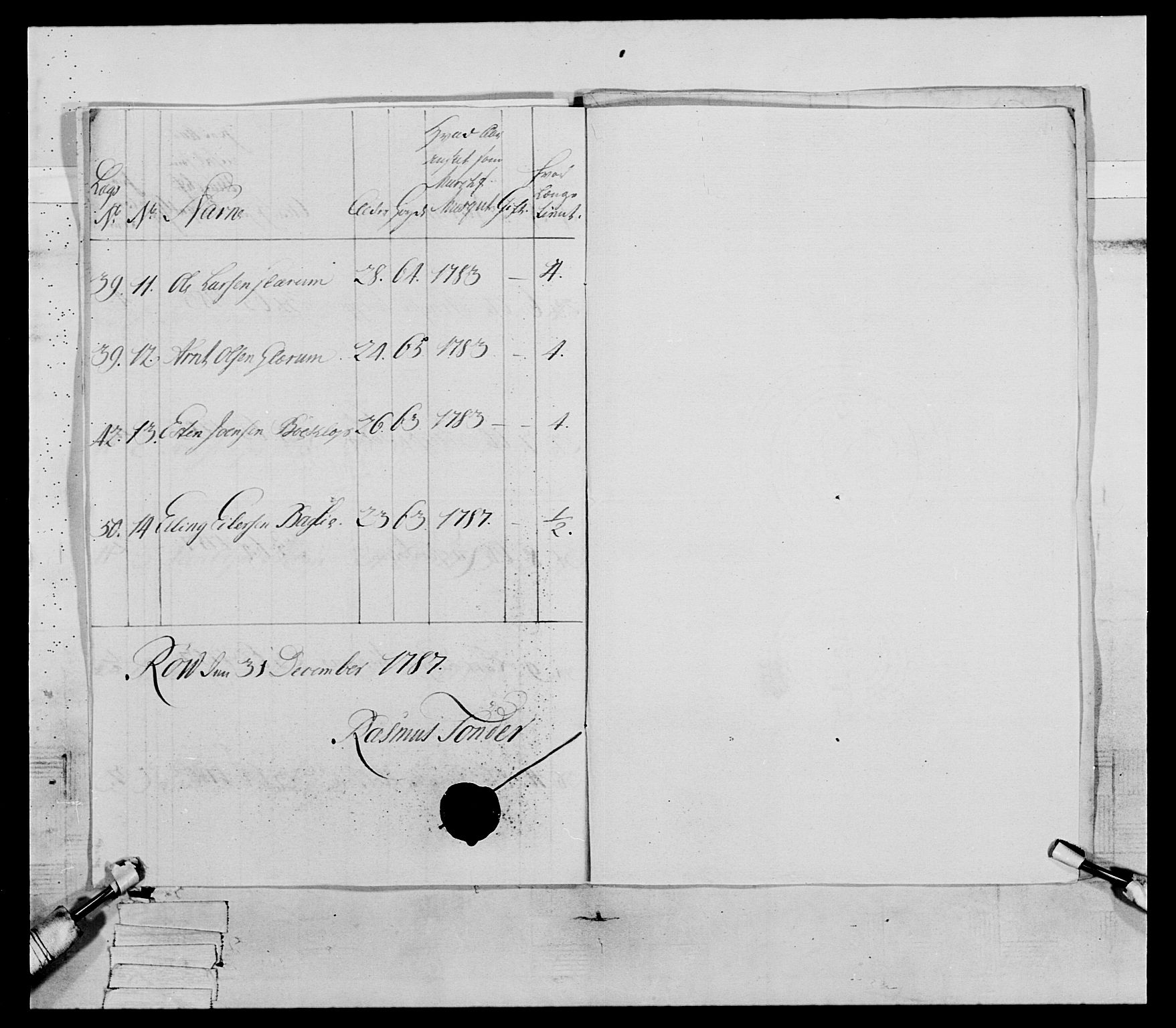 Generalitets- og kommissariatskollegiet, Det kongelige norske kommissariatskollegium, AV/RA-EA-5420/E/Eh/L0079: 2. Trondheimske nasjonale infanteriregiment, 1782-1789, p. 39
