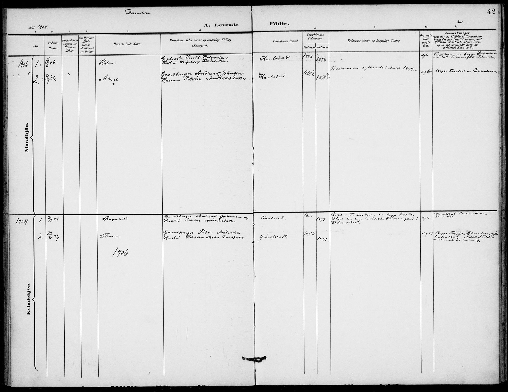 Holla kirkebøker, SAKO/A-272/F/Fa/L0011: Parish register (official) no. 11, 1897-1928, p. 42