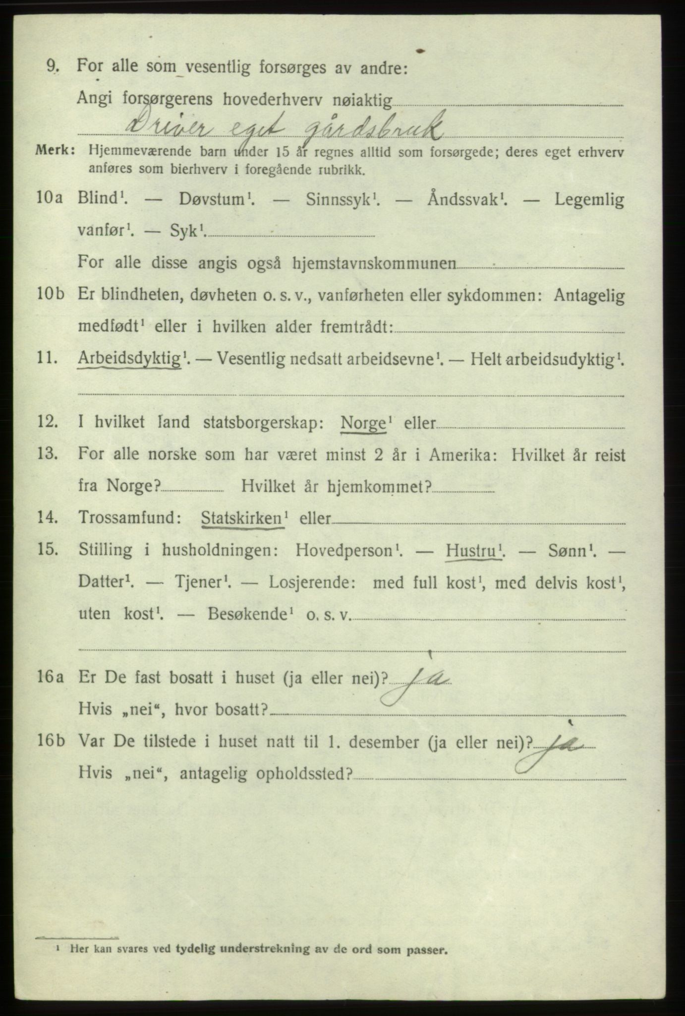 SAB, 1920 census for Fitjar, 1920, p. 6143